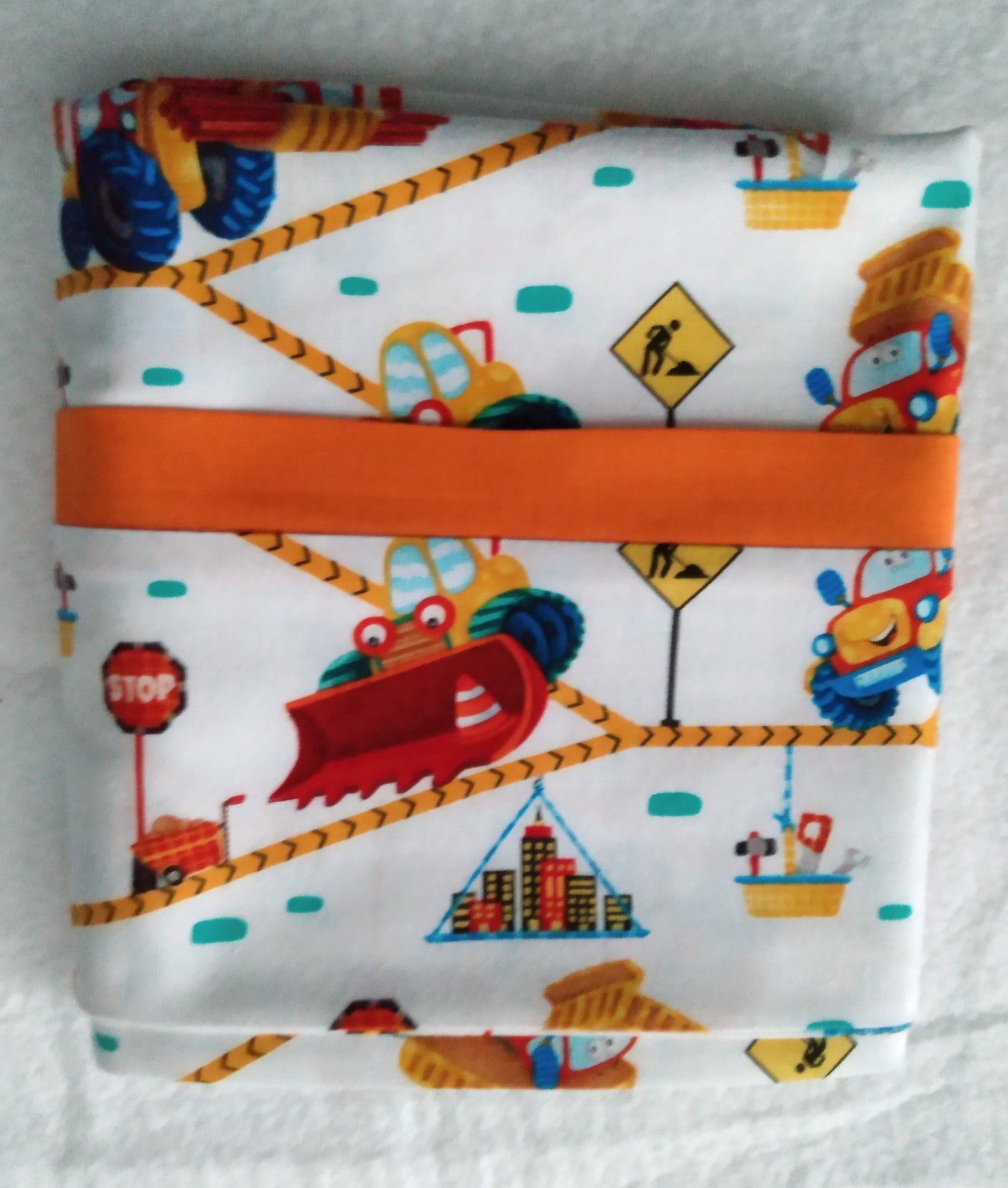 100% Cotton Pillowcase Construction Trucks