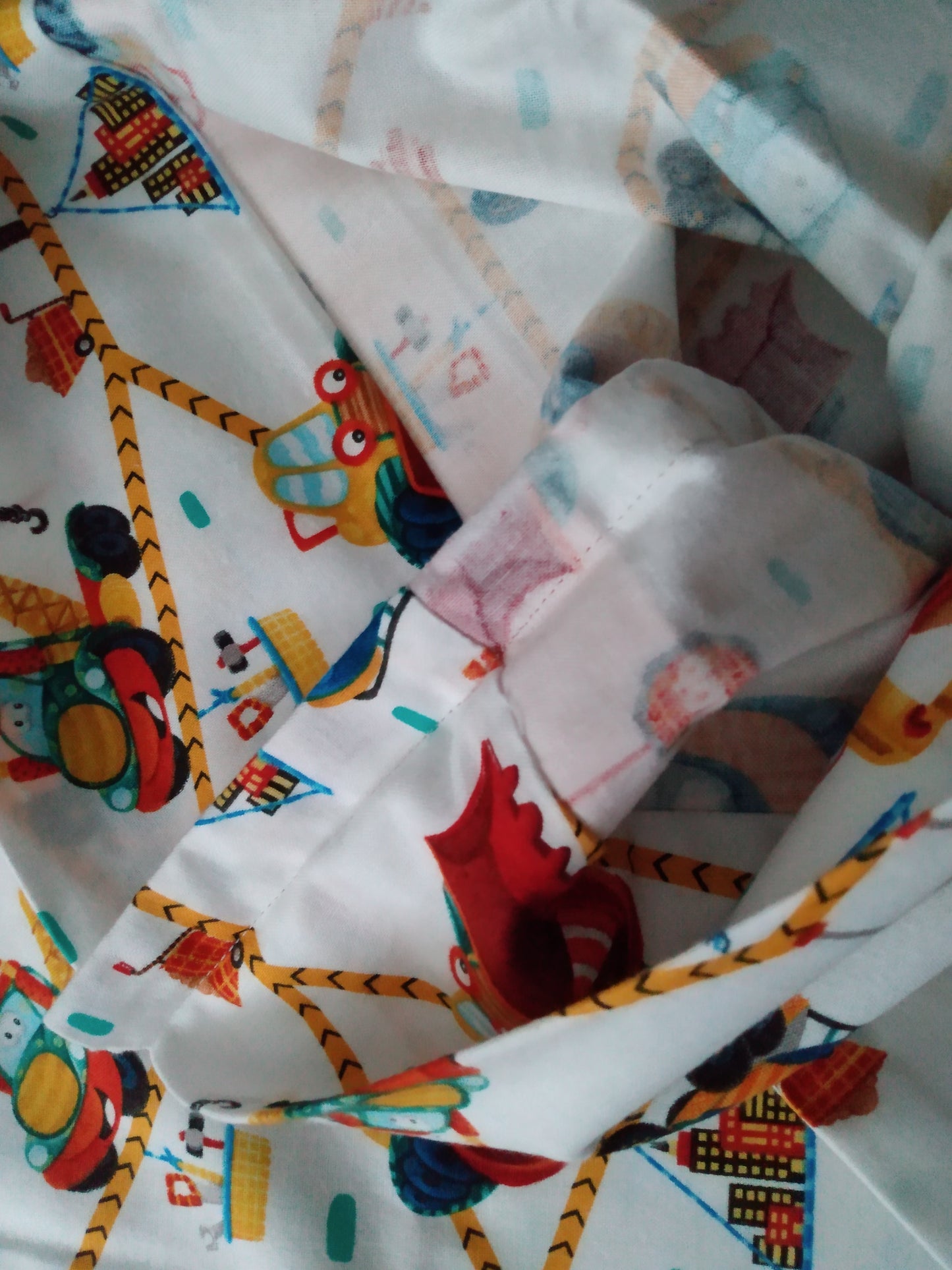 100% Cotton Pillowcase Construction Trucks
