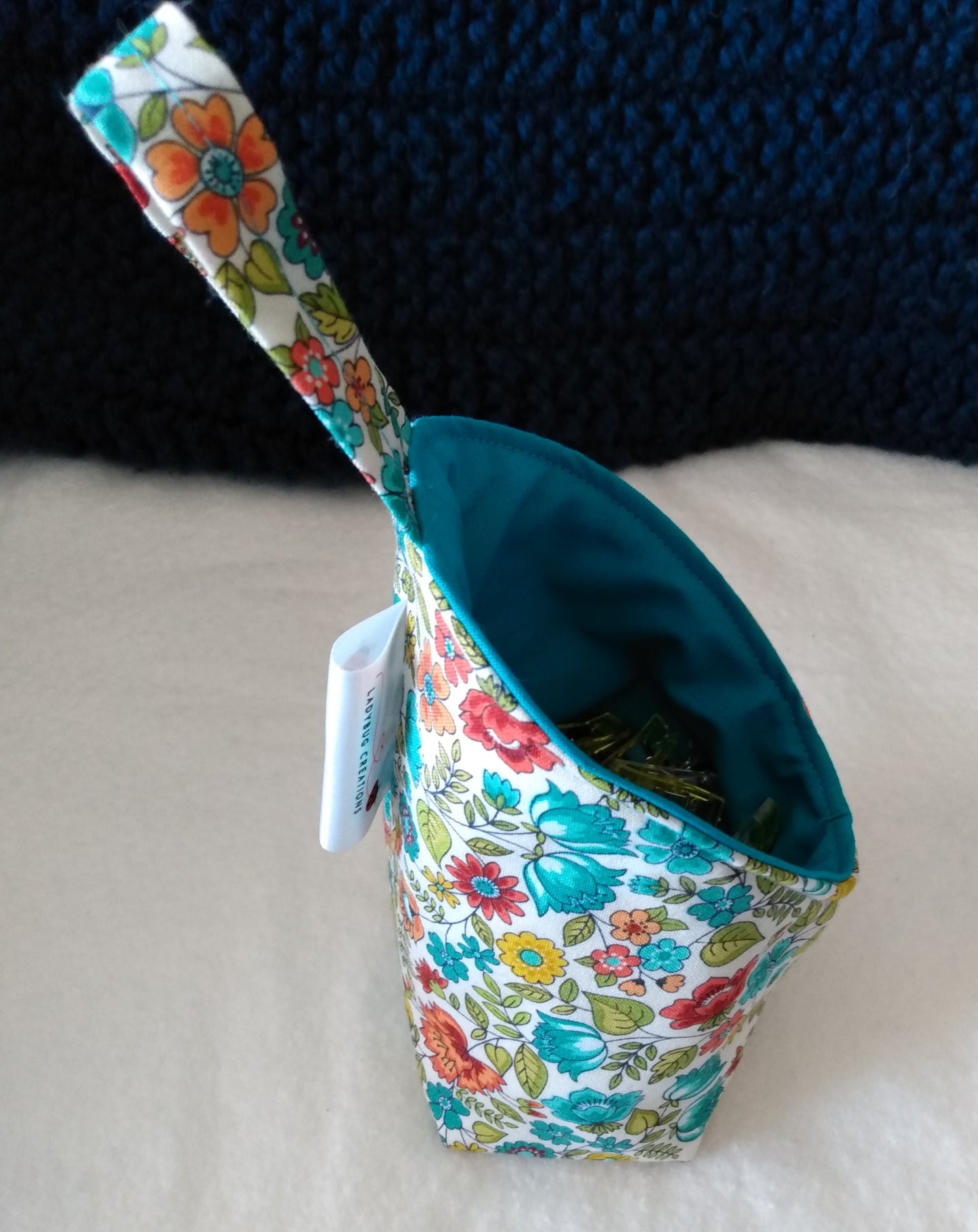 Hanging Basket Cotton Storage Pod Basket Liberty Print Small