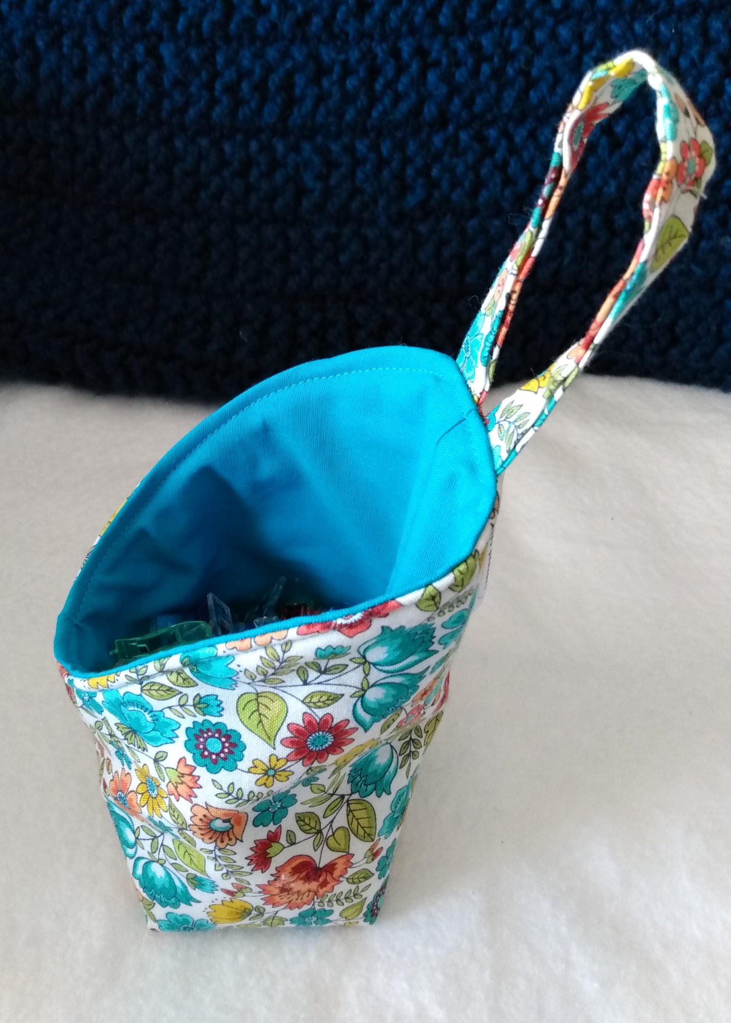 Hanging Basket Cotton Storage Pod Basket Liberty Print Small