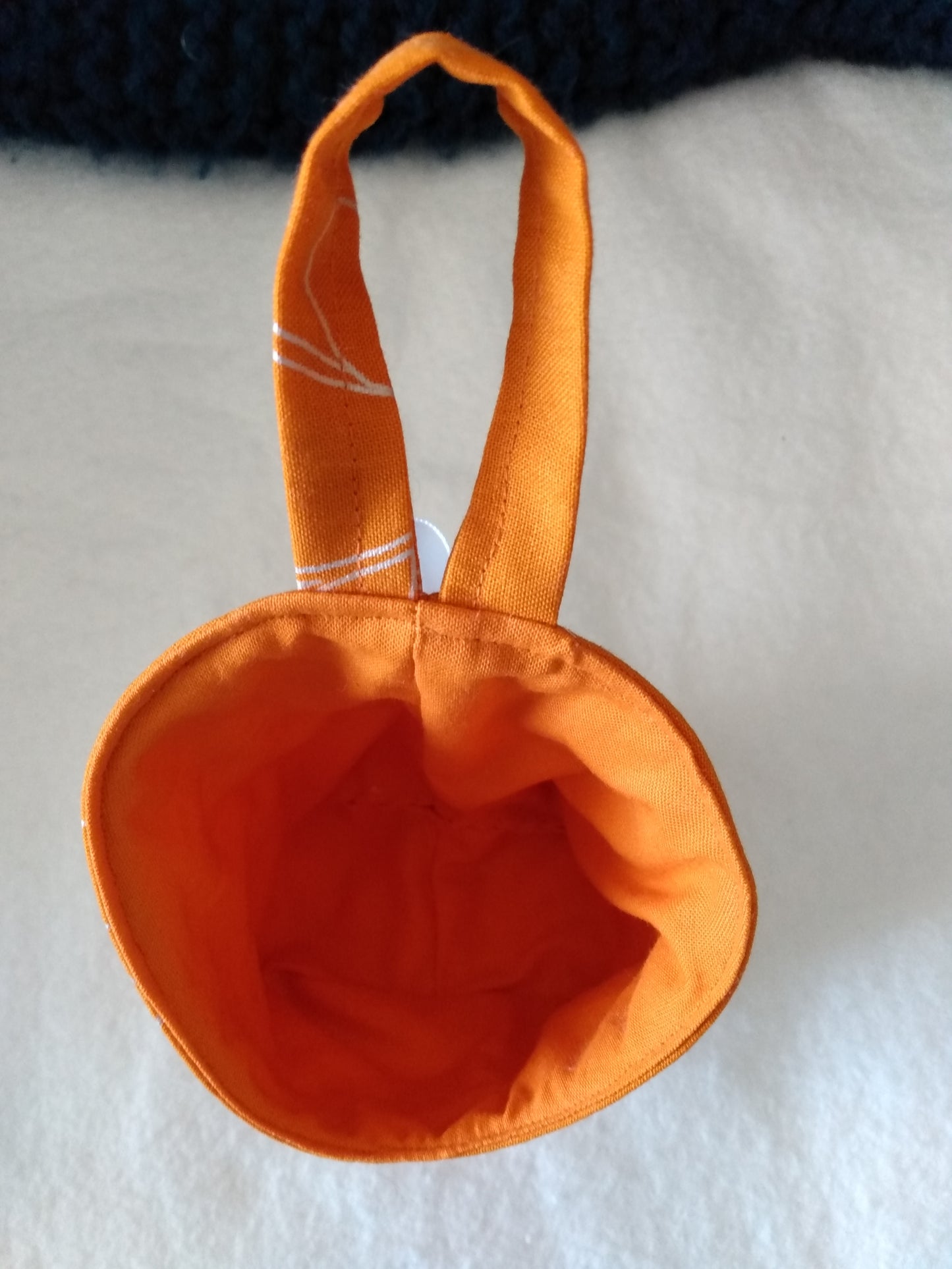 Hanging Basket Cotton Storage Pod Basket Orange Floral Mini