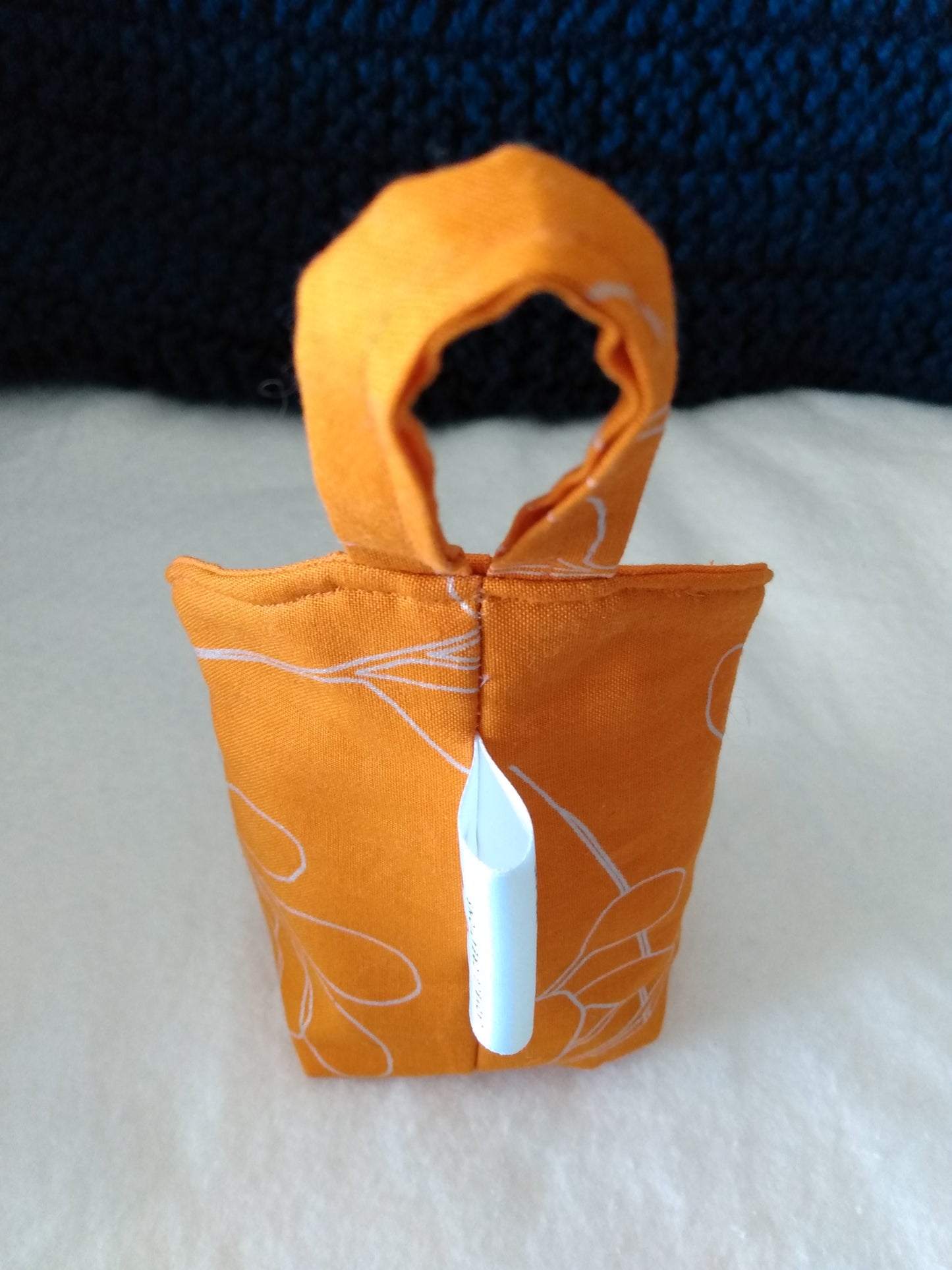 Hanging Basket Cotton Storage Pod Basket Orange Floral Mini