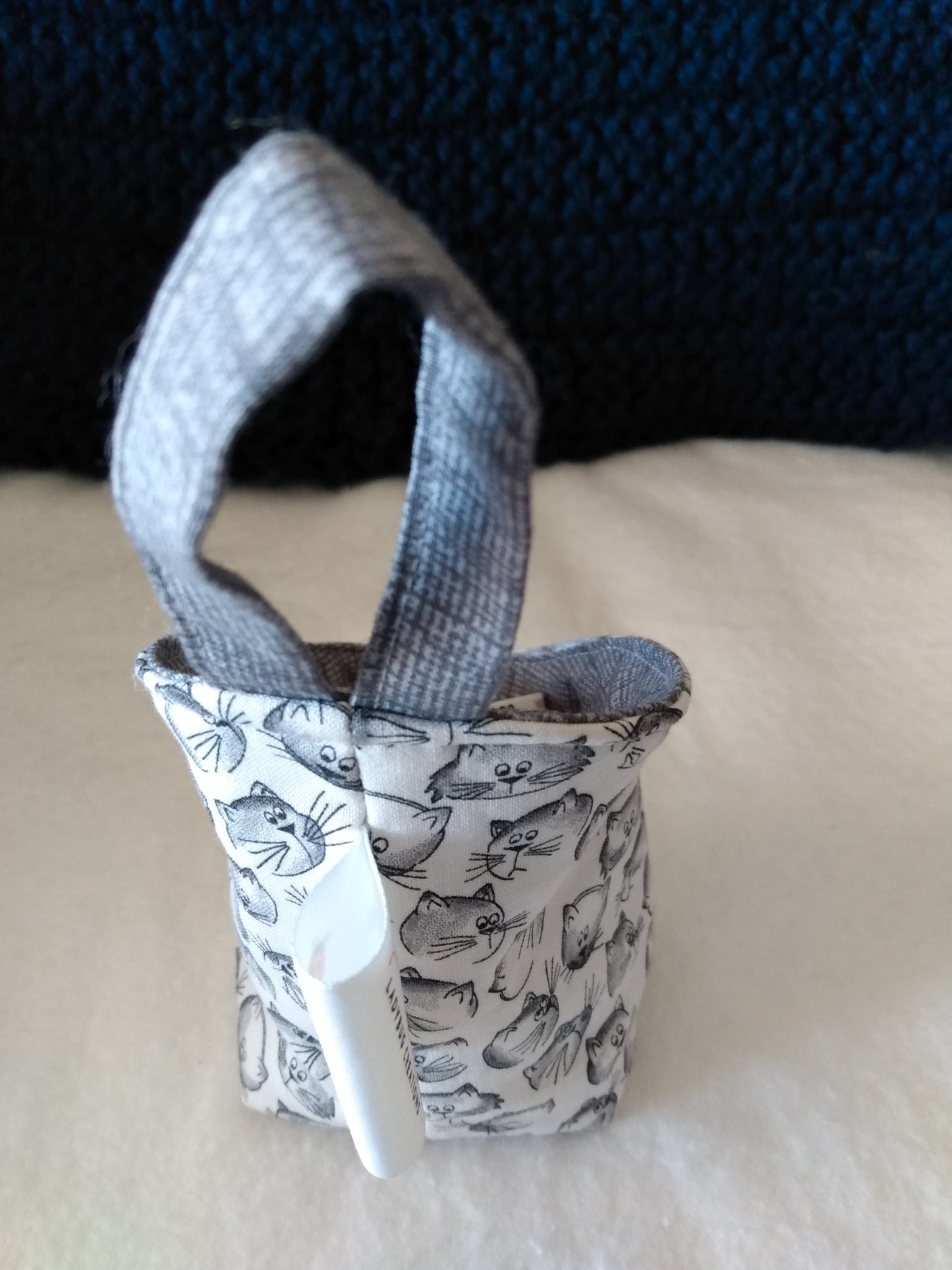 Hanging Basket Cotton Storage Pod Basket Cat Faces Mini