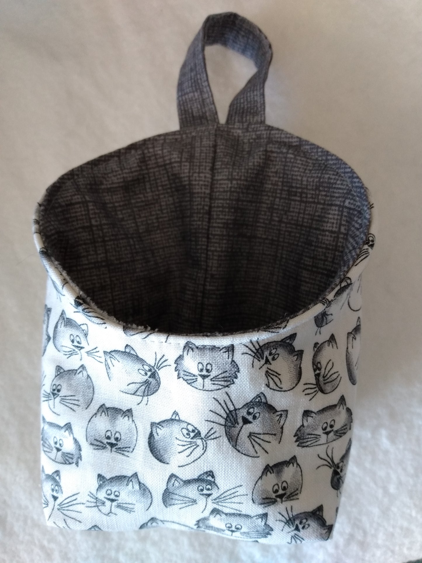 Hanging Basket Cotton Storage Pod Basket Cat Faces Mini