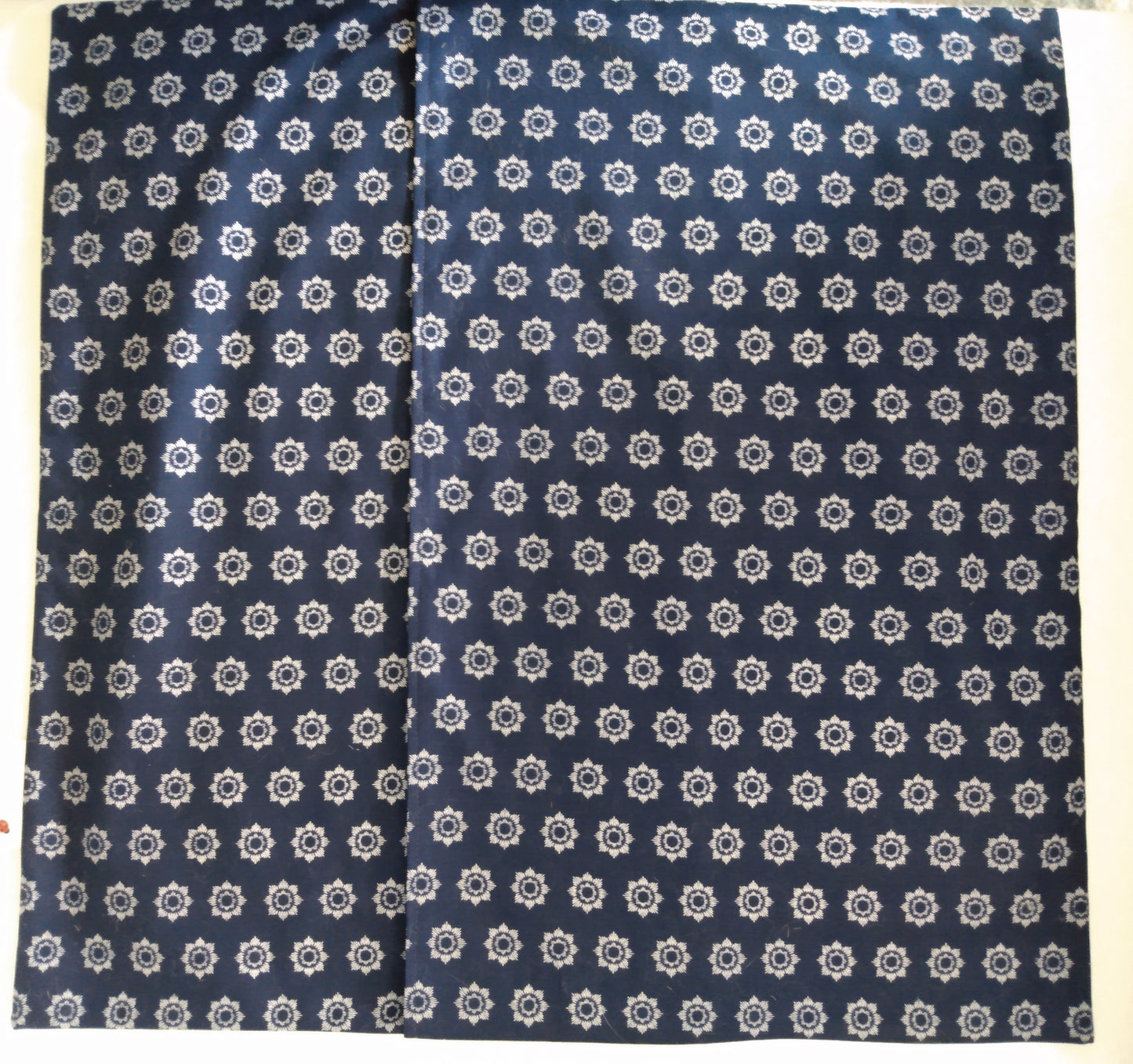 Cushion Cover Graphic White Blue Cotton