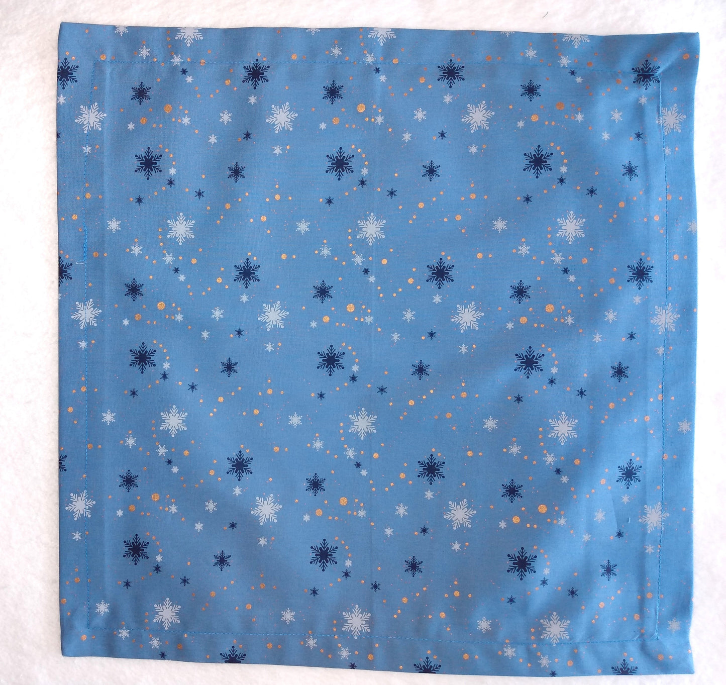 Napkins 100% Cotton Snowflakes Light Blue