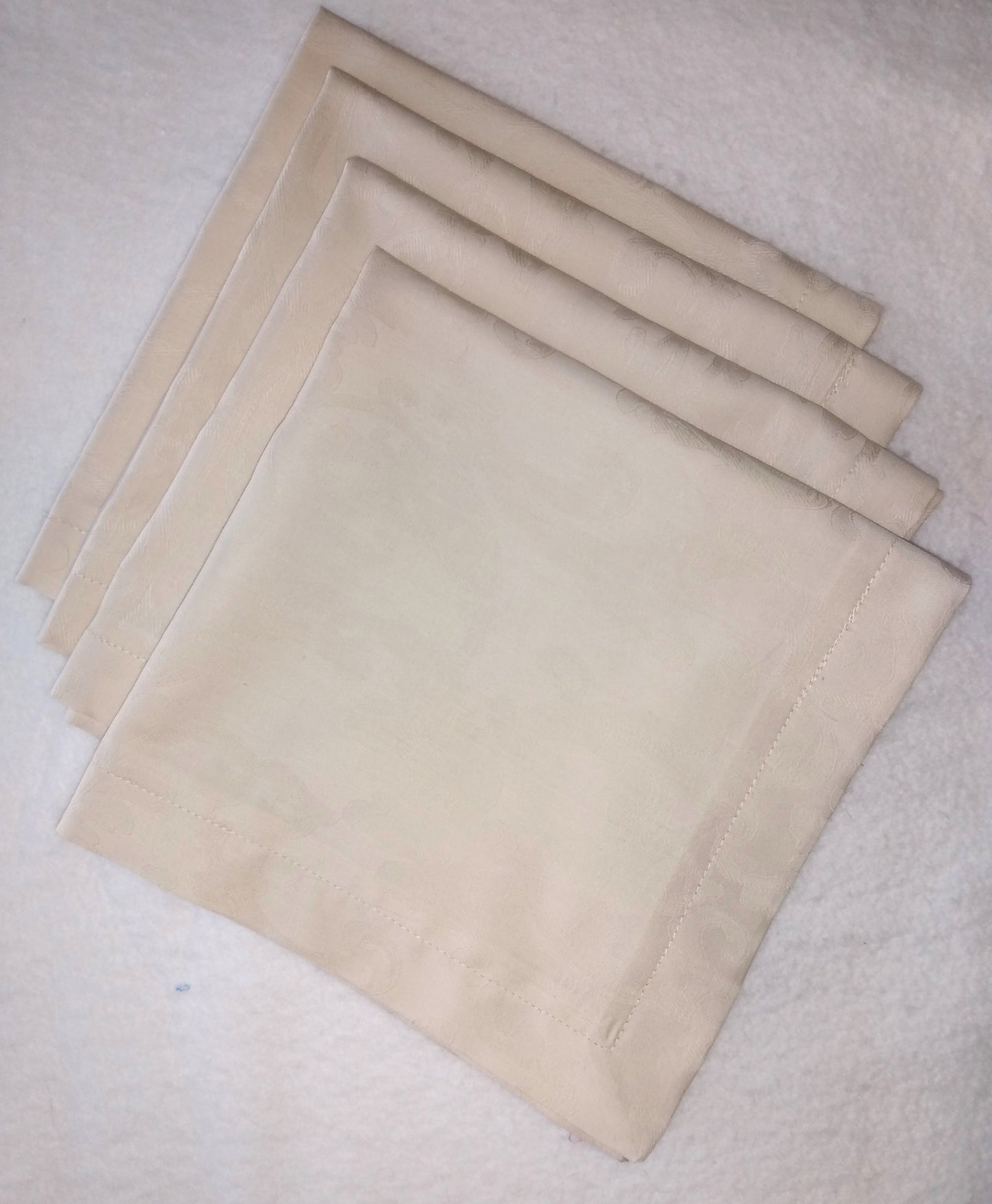 Napkins 100% Cotton Cream Floral Damask Lunch