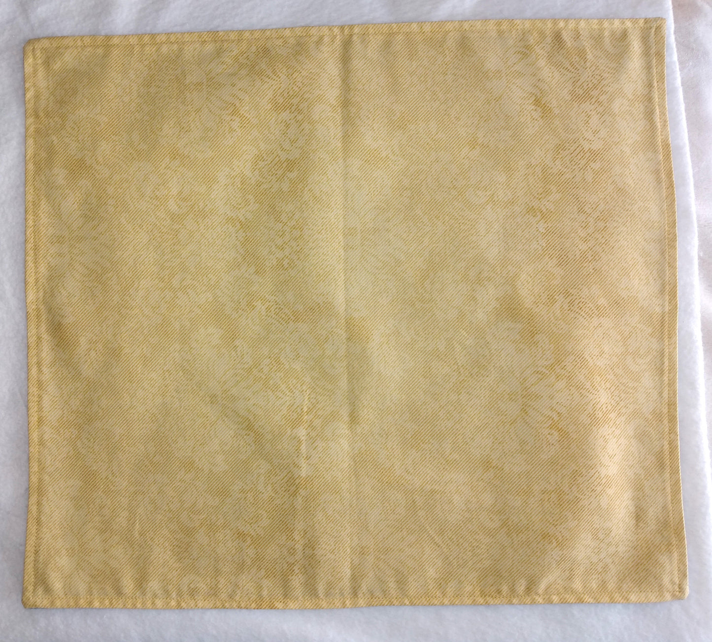 Placemats Reversible 100% Cotton Blue Trees Gold Damask