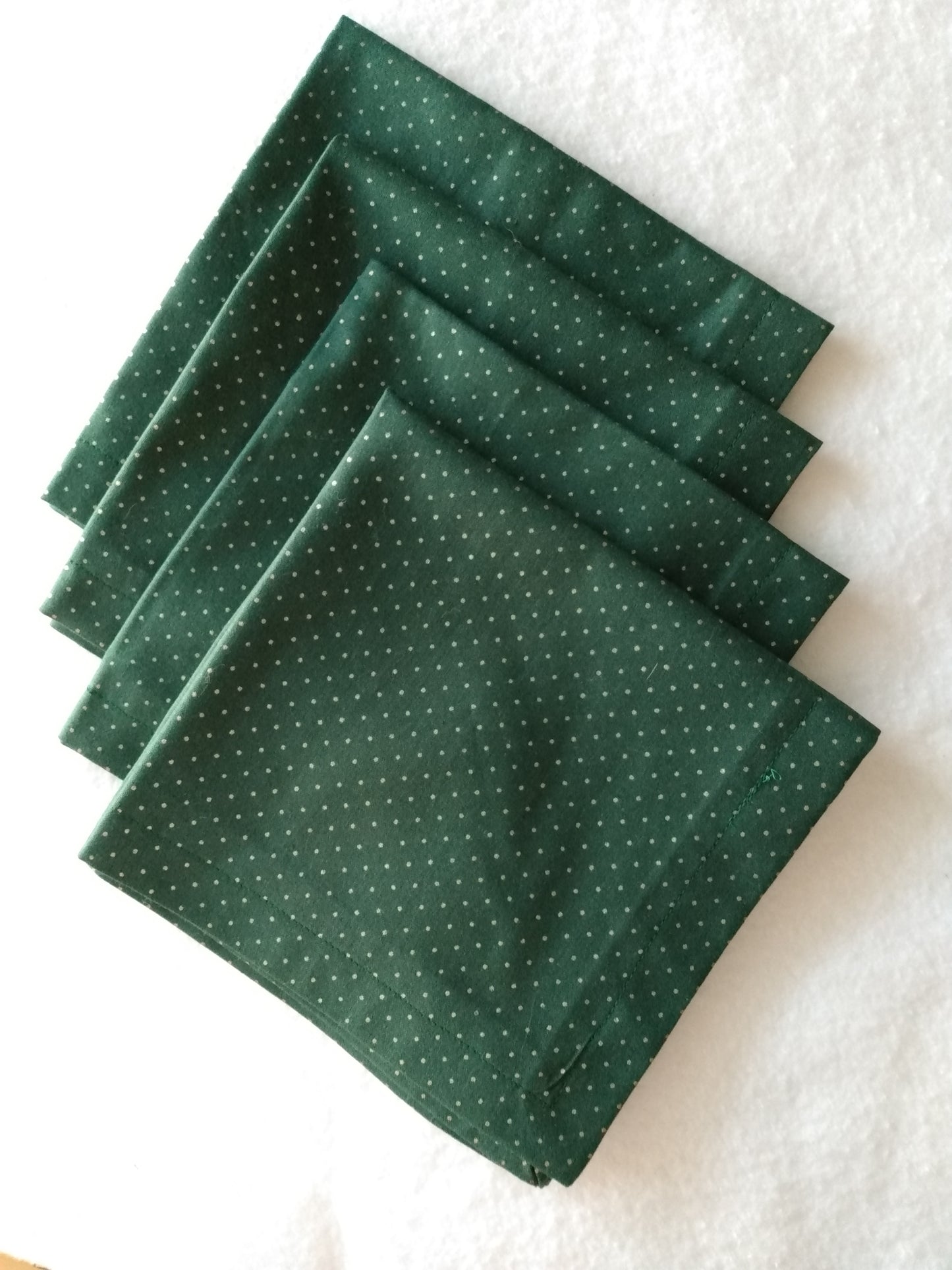 Napkins 100% Cotton Green Gold Dots