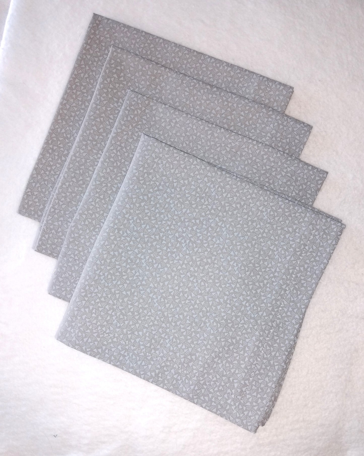Napkins 100% Organic Cotton Grey on Grey Lunch