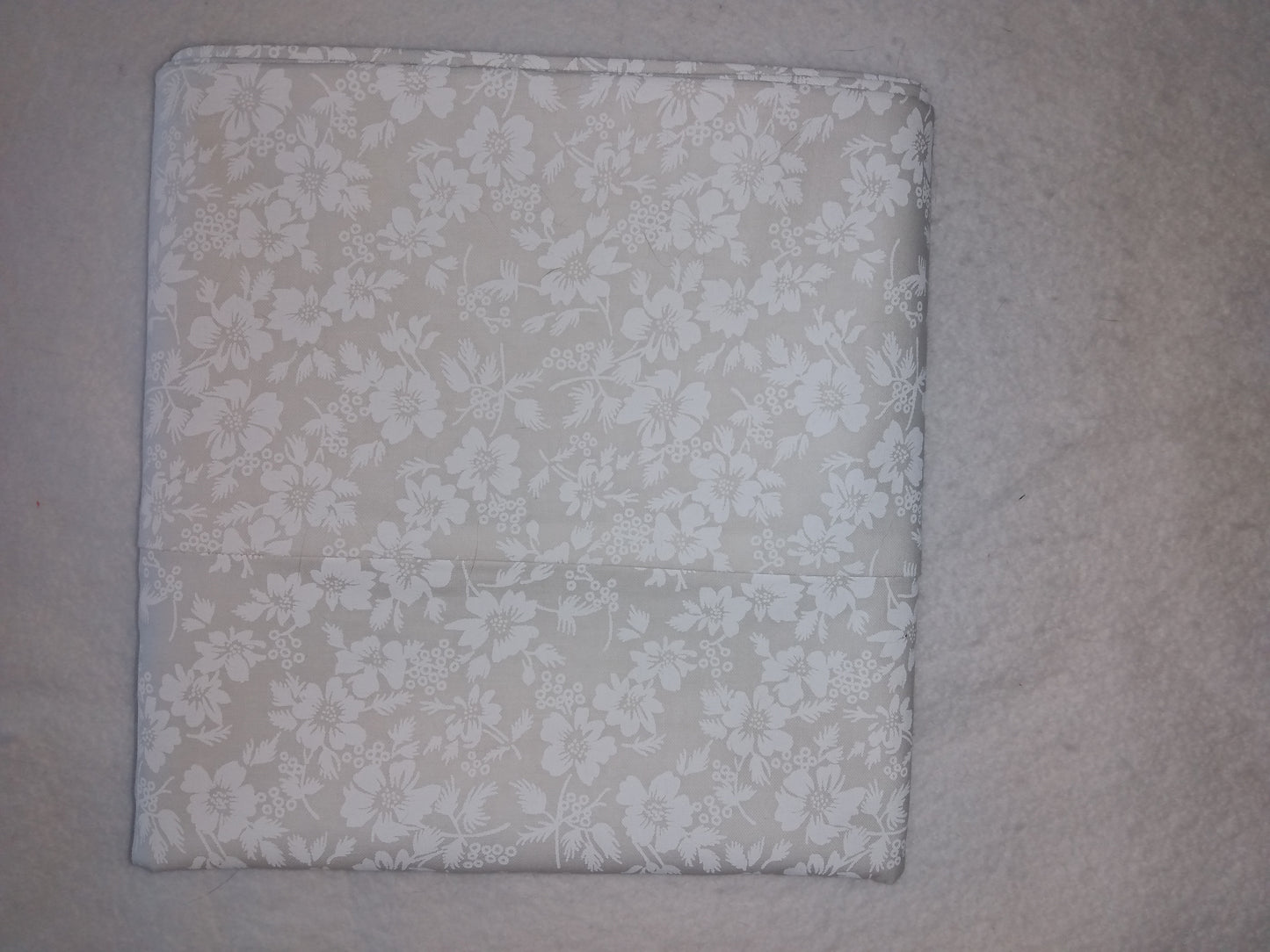 100% Cotton Pillowcase White Floral White on White