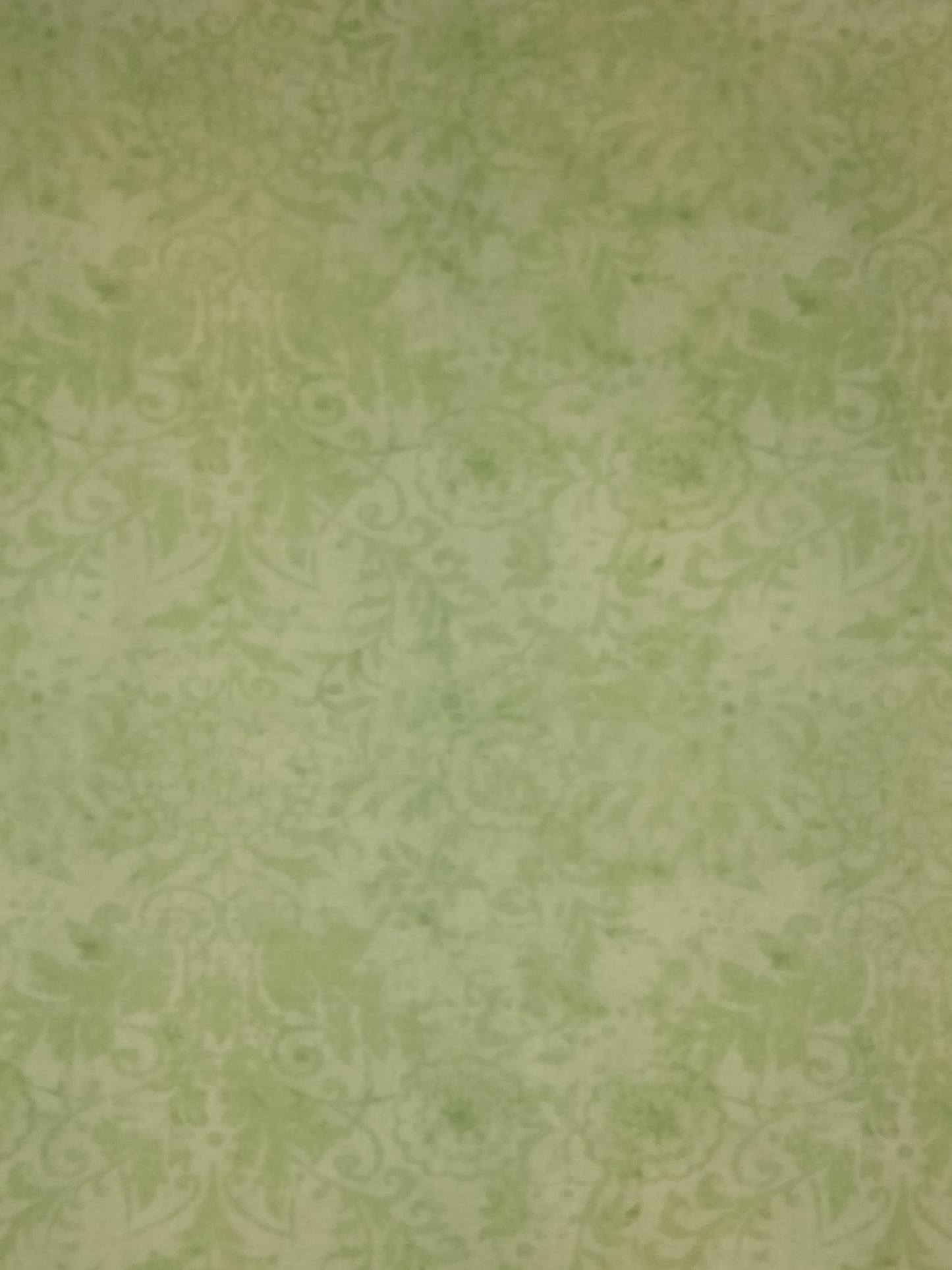 Table Runner Reversible 100% Cotton Green and Light Gold Floral