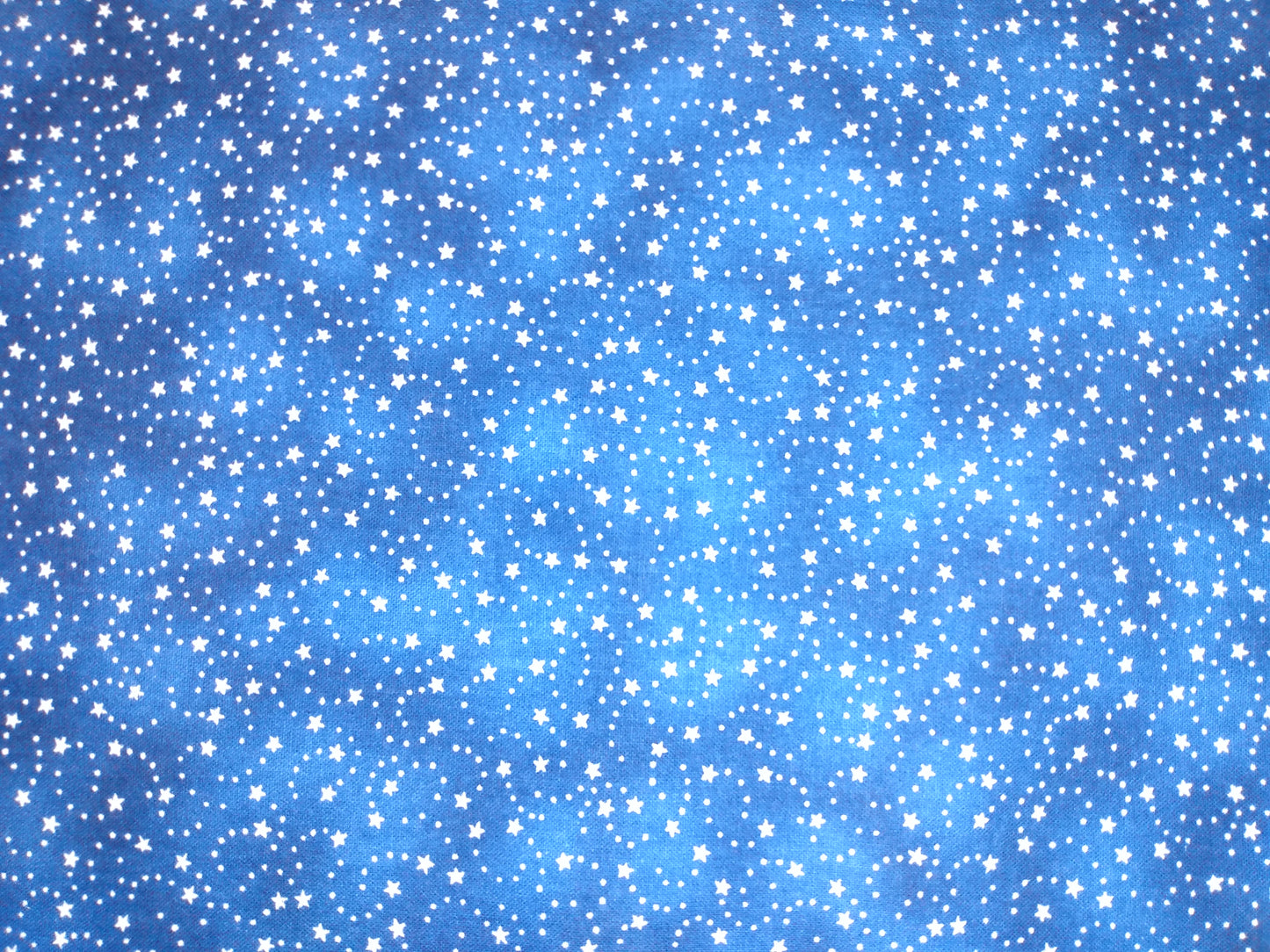 Table Runner 100% Cotton Silver Stars Swirls Blue