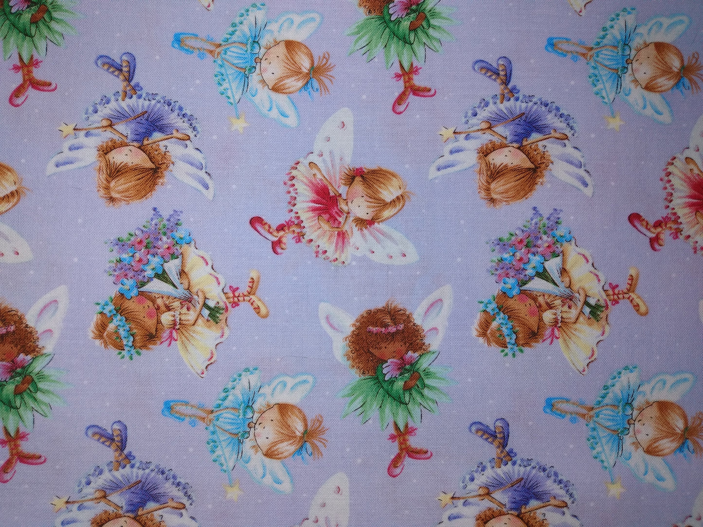 100% Cotton Pillowcase Fairies Pink Purple Green Blue
