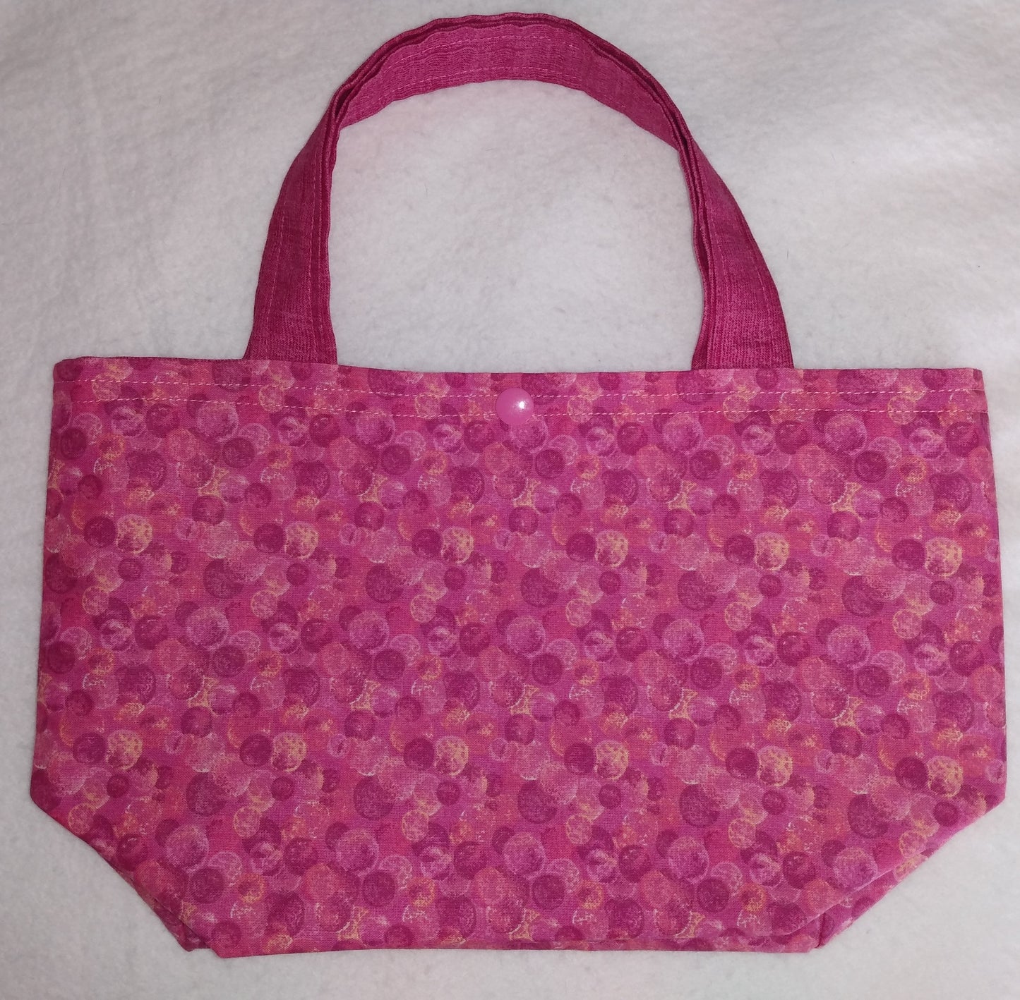 Lunch Bag Pink Bubbles Cotton