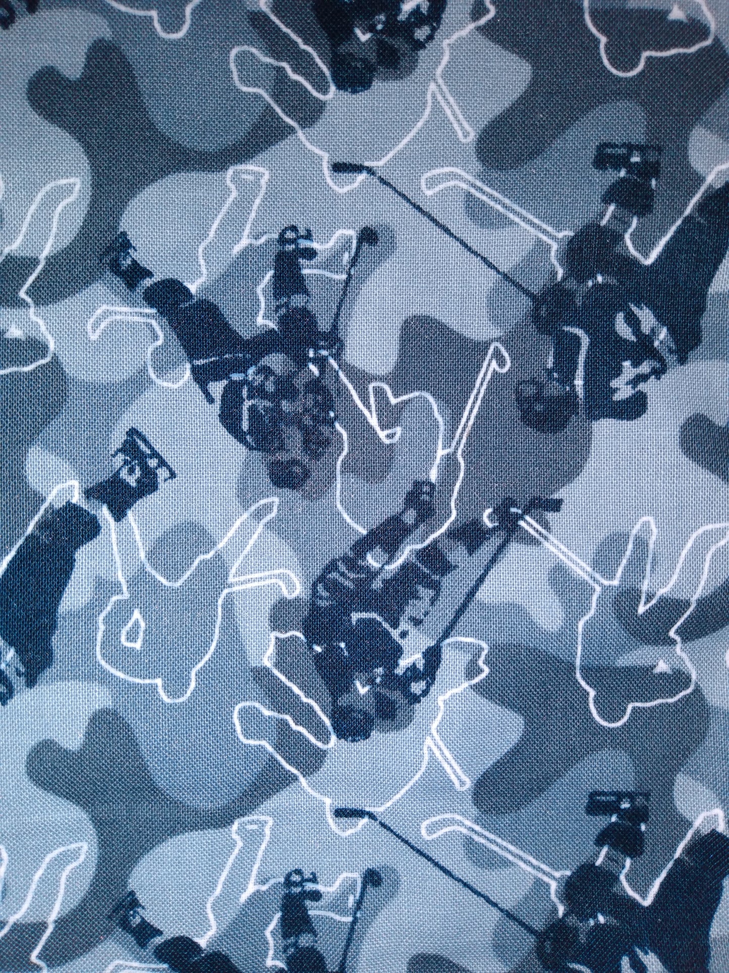 Lunch Bag Cotton Grey Camouflage with Hockey Player