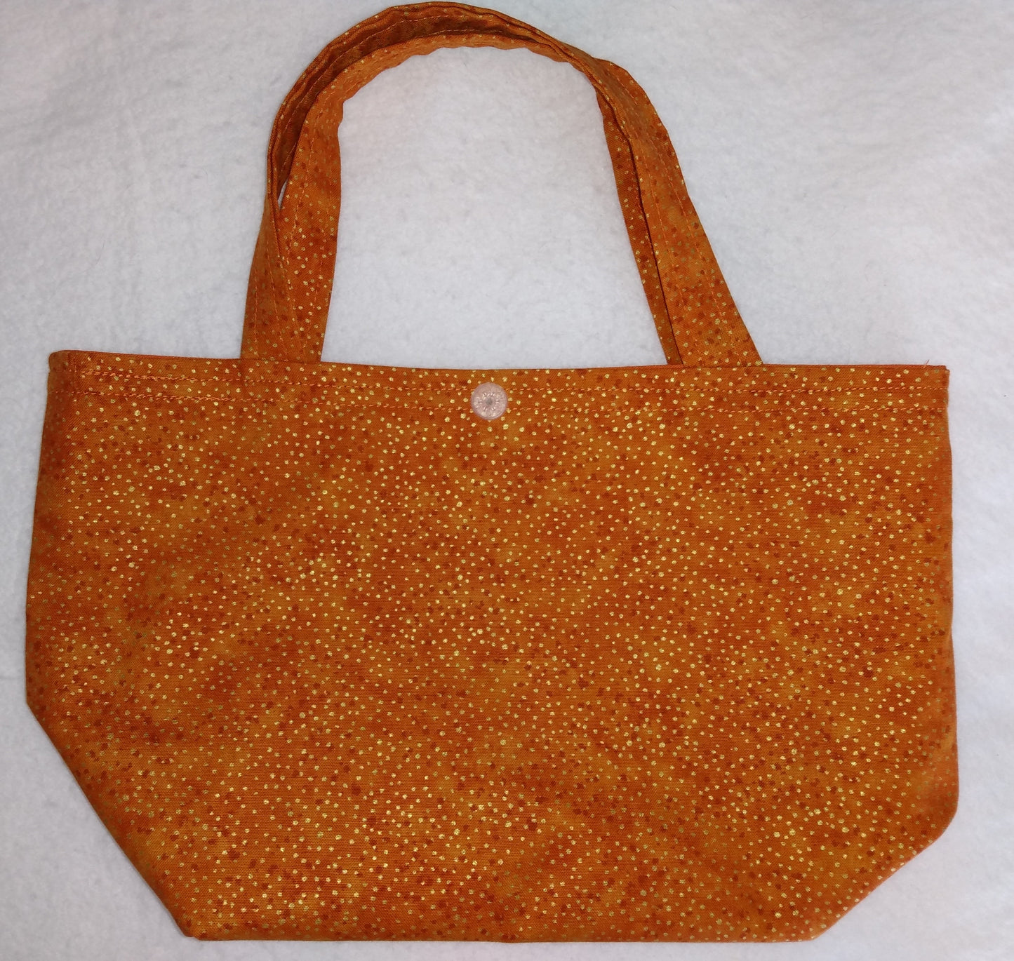 Lunch Bag Cotton Bronze with Gold Dots
