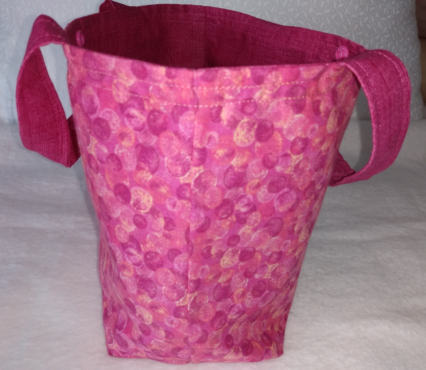 Lunch Bag Pink Bubbles Cotton