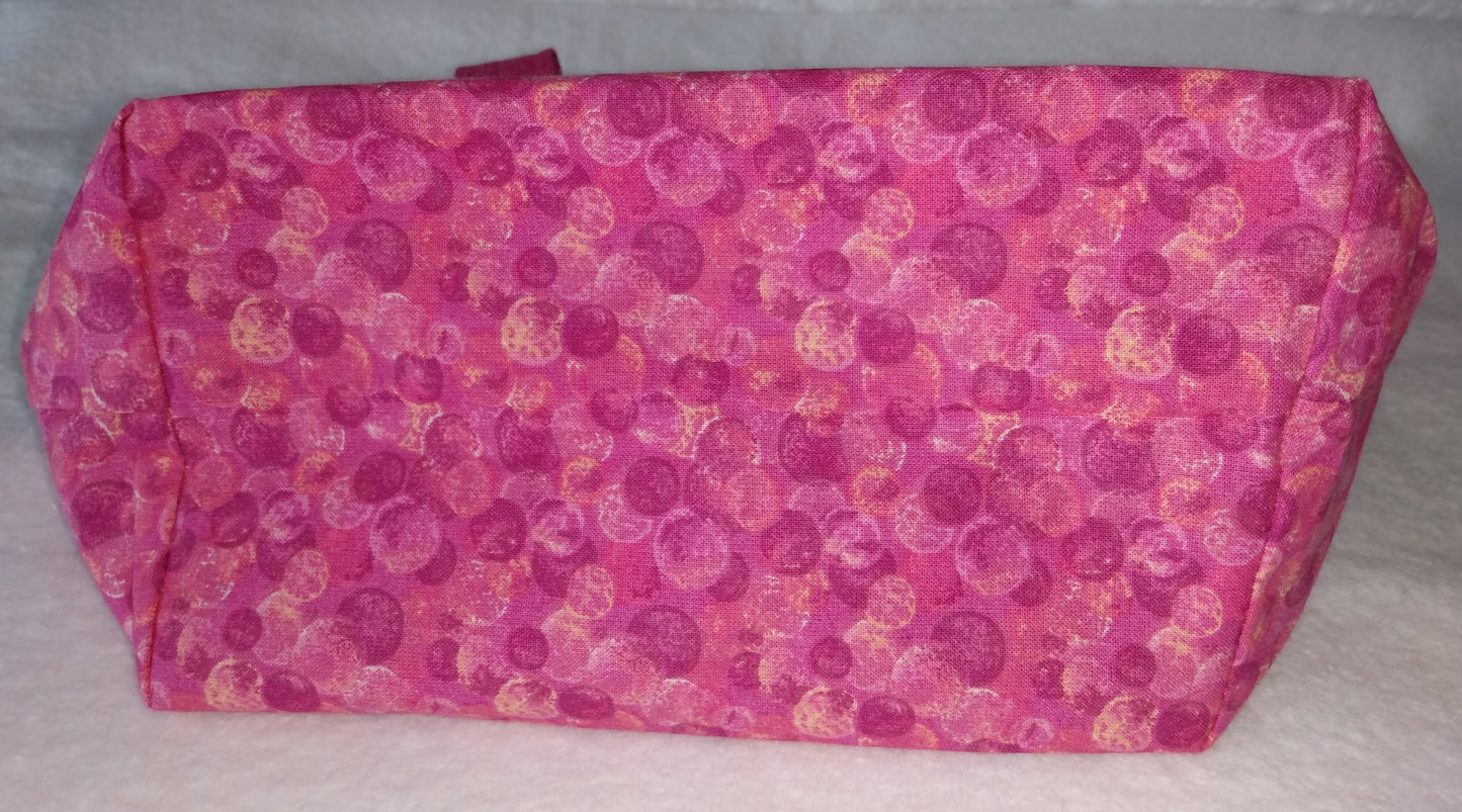 Lunch Bag Pink Bubbles Cotton
