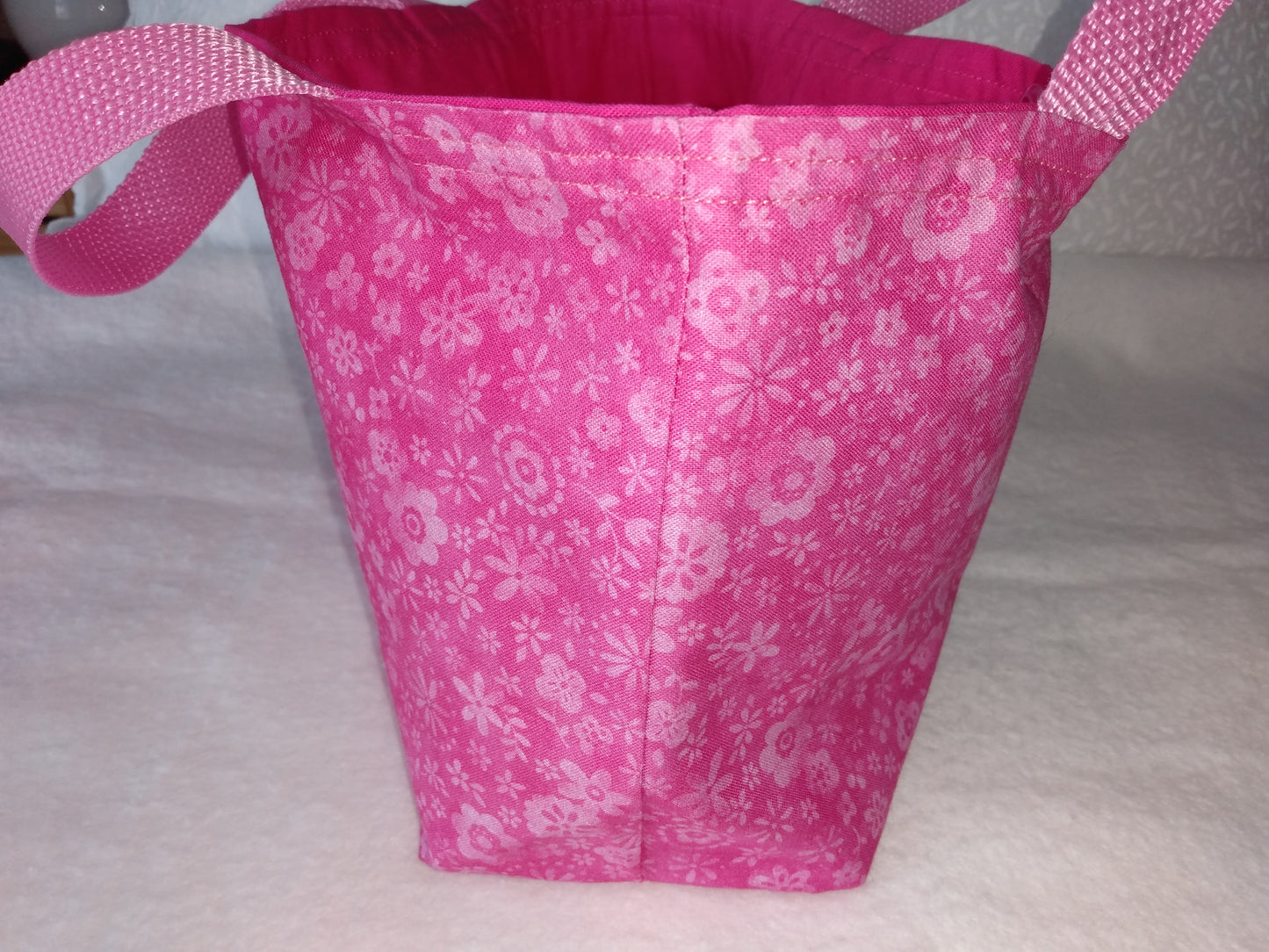 Lunch Bag Pink Floral Batik Cotton