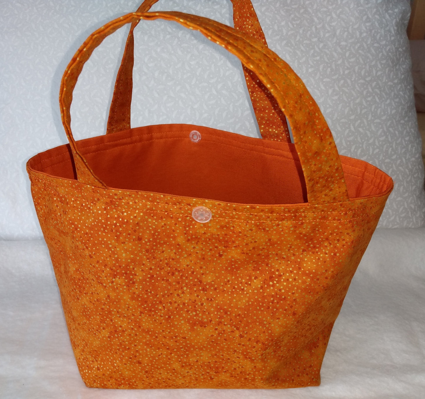 Lunch Bag Cotton Bronze with Gold Dots