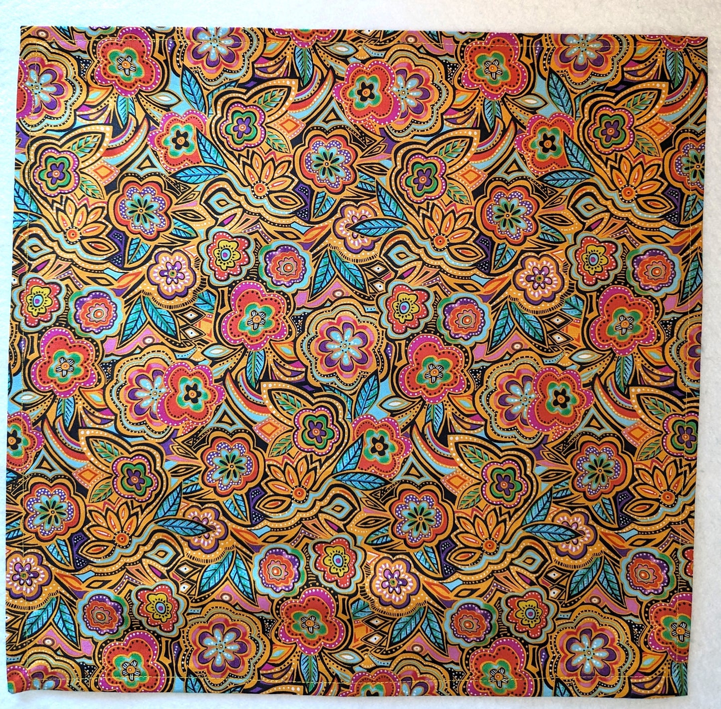Napkins 100% Cotton Laurel Burch Rust Orange Paisley Floral