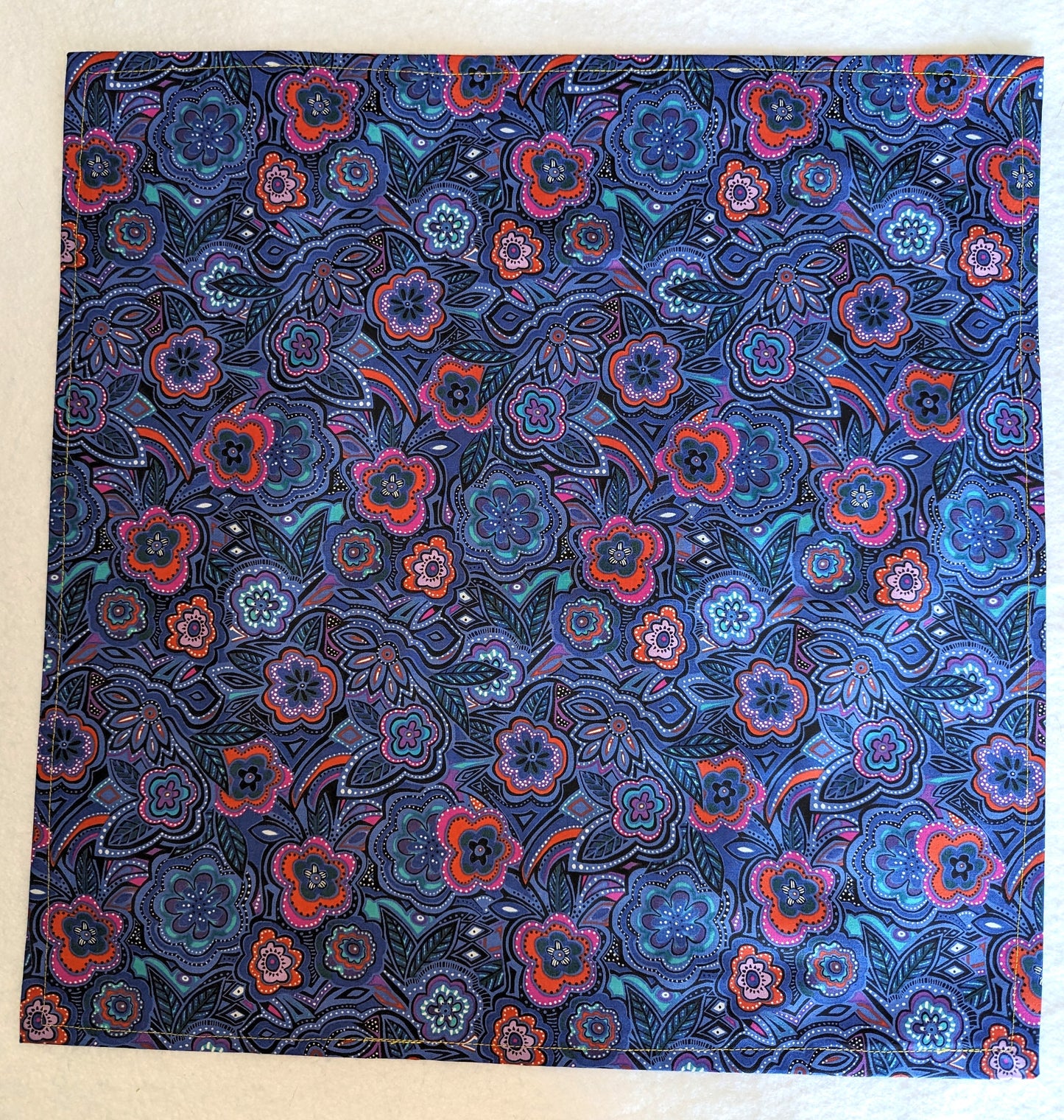 Napkins 100% Cotton Laurel Burch Blue Teal Paisley Floral