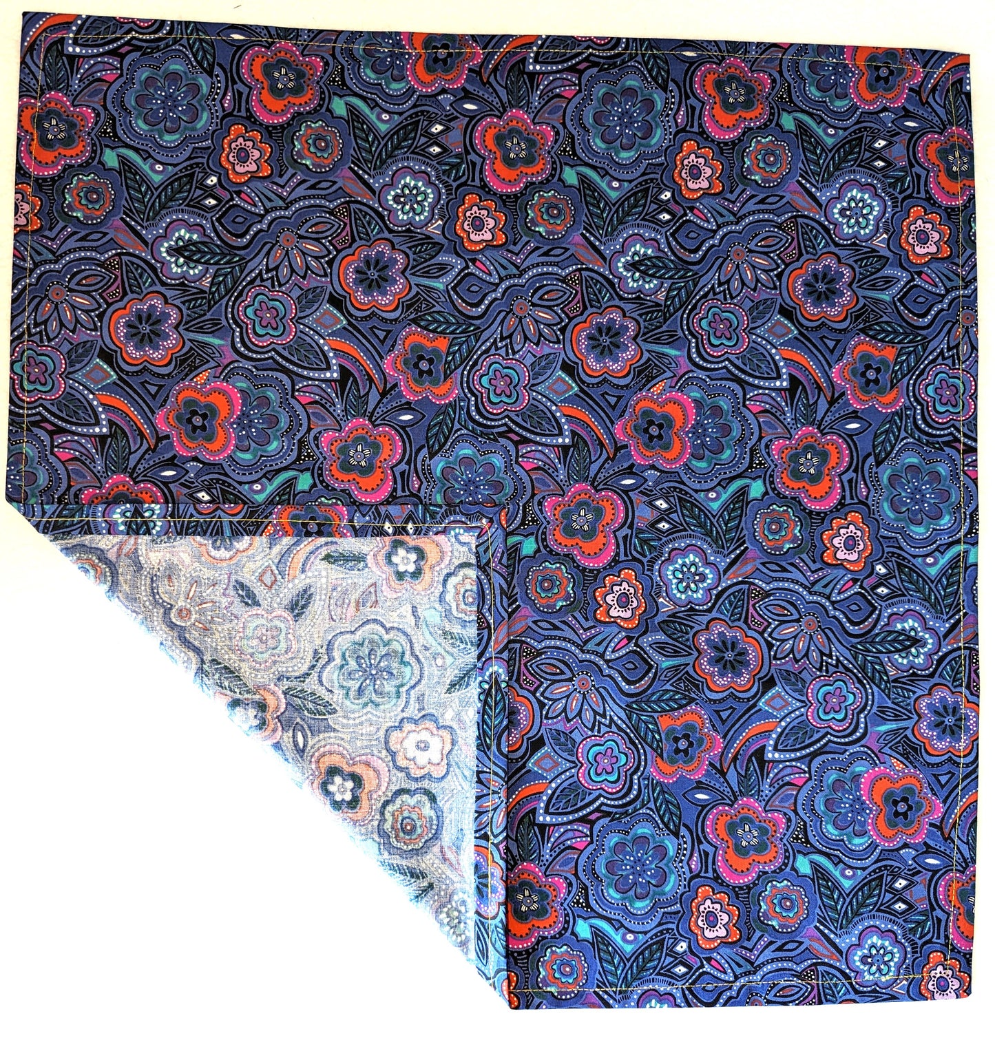 Napkins 100% Cotton Laurel Burch Blue Teal Paisley Floral