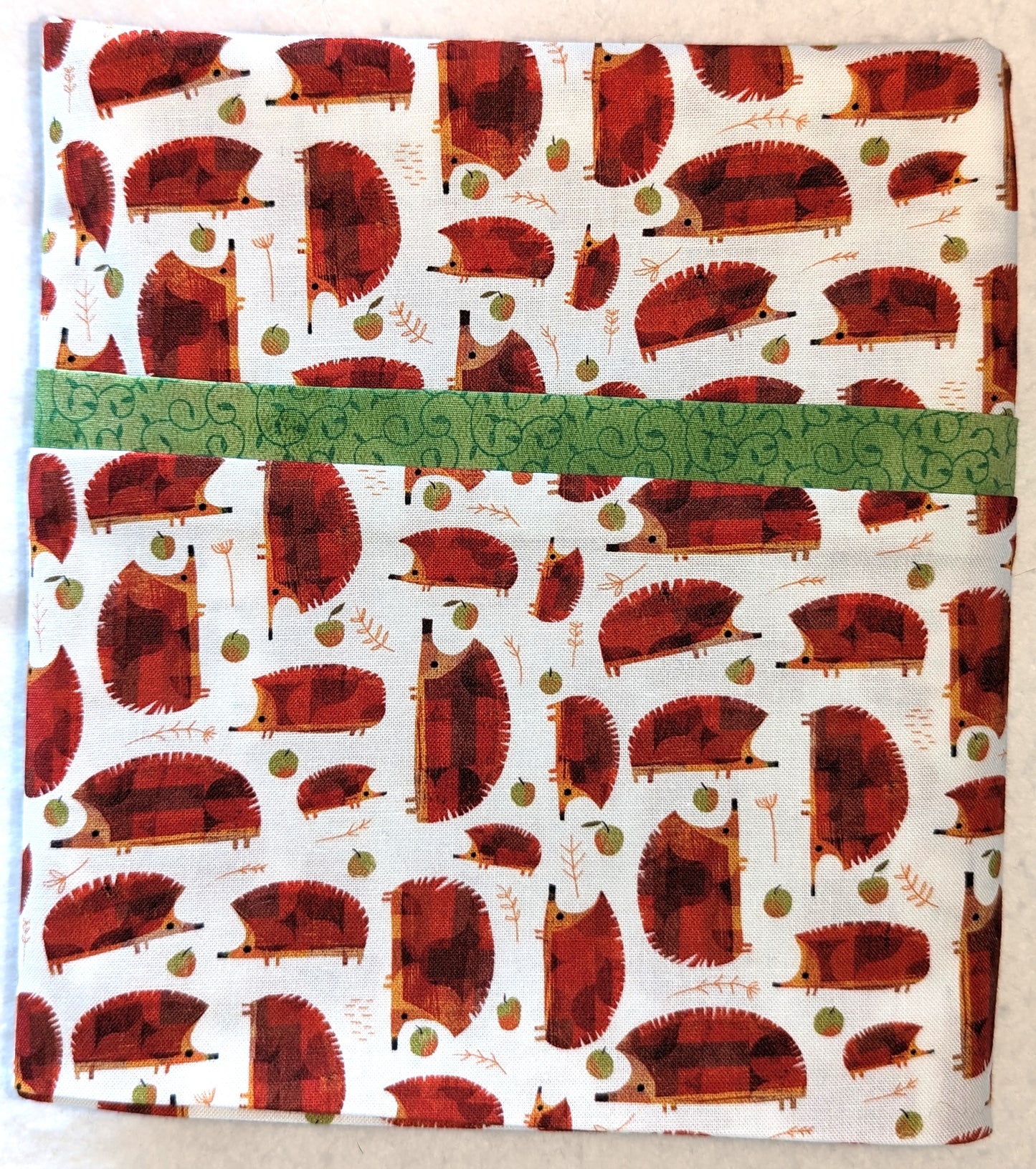 100% Cotton Pillowcase Cute Hedgehogs Green