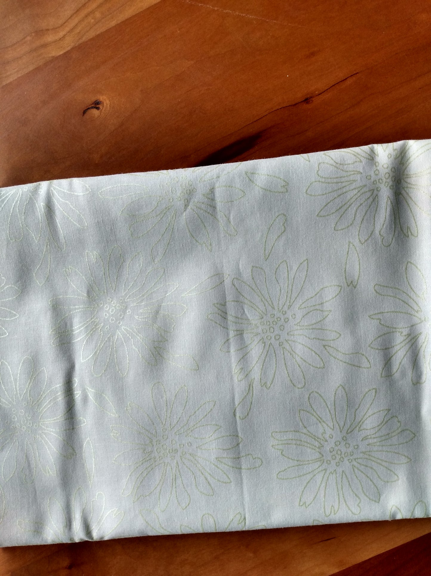 100% Cotton Pillowcase Cream Floral Green