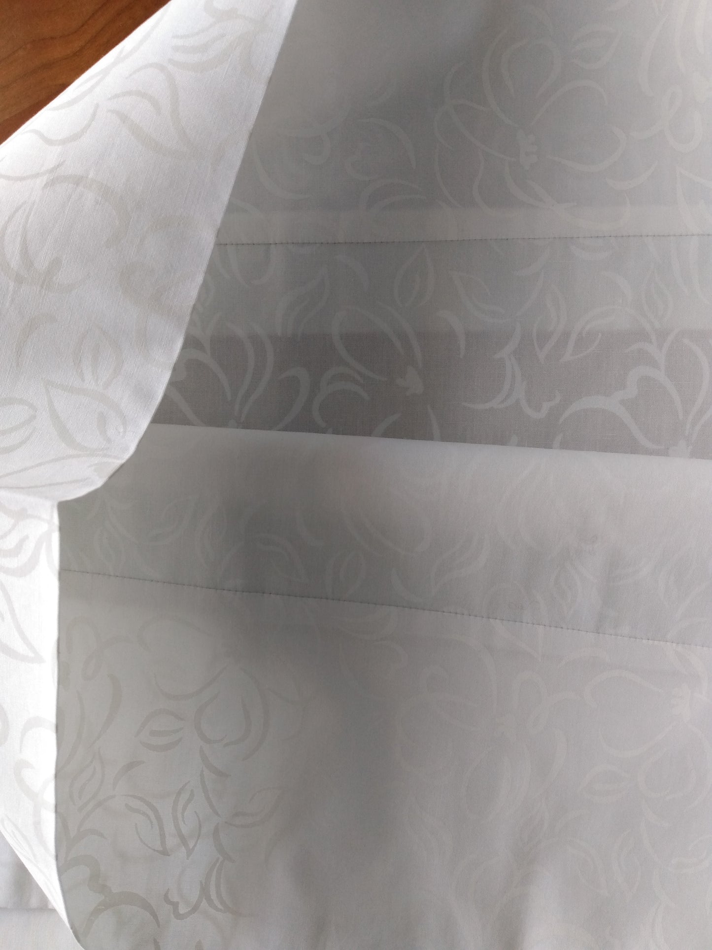 100% Cotton Pillowcase White Floral Pale Green
