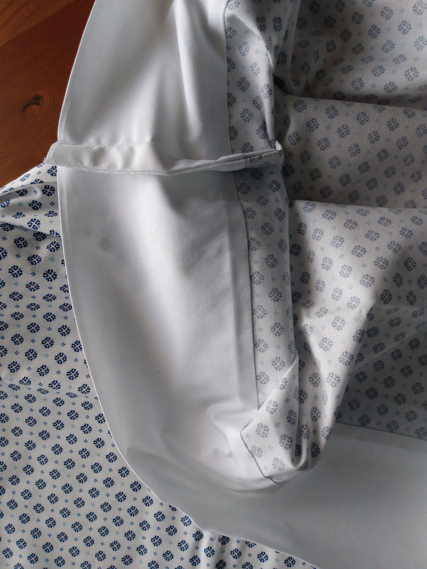 100% Cotton Pillowcase Navy Blue White