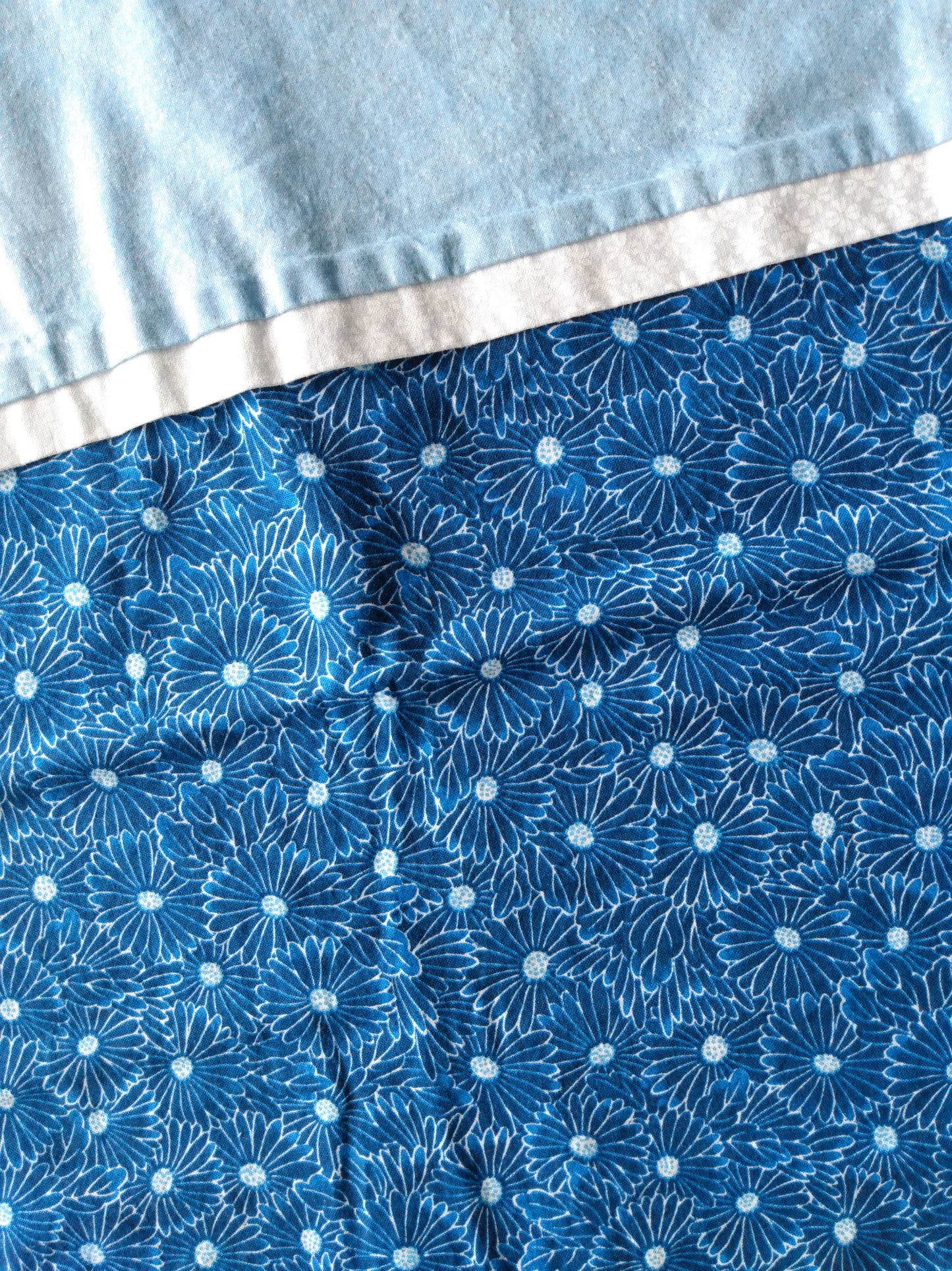 100% Cotton Pillowcase Navy Blue Daisies