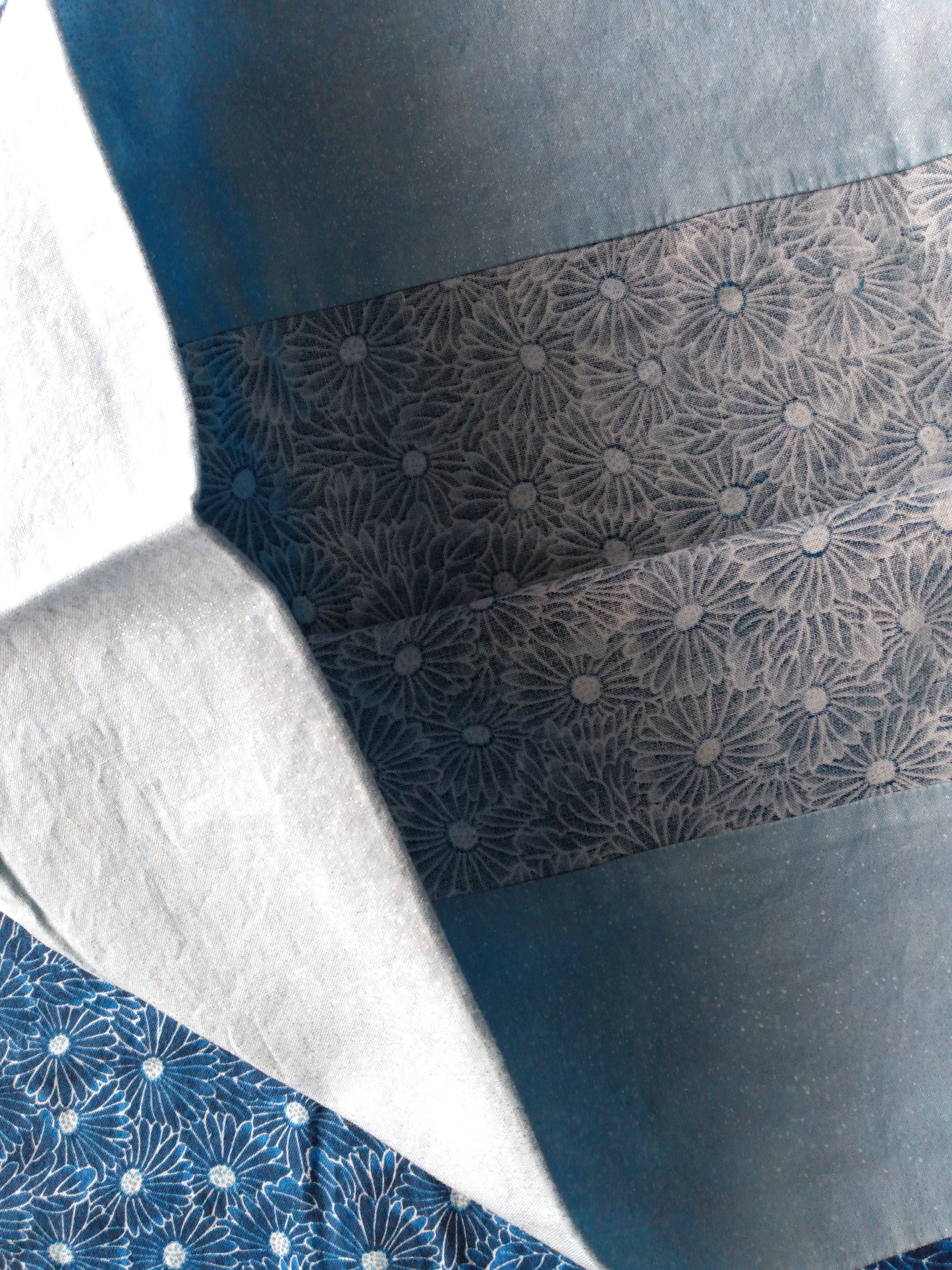 100% Cotton Pillowcase Navy Blue Daisies