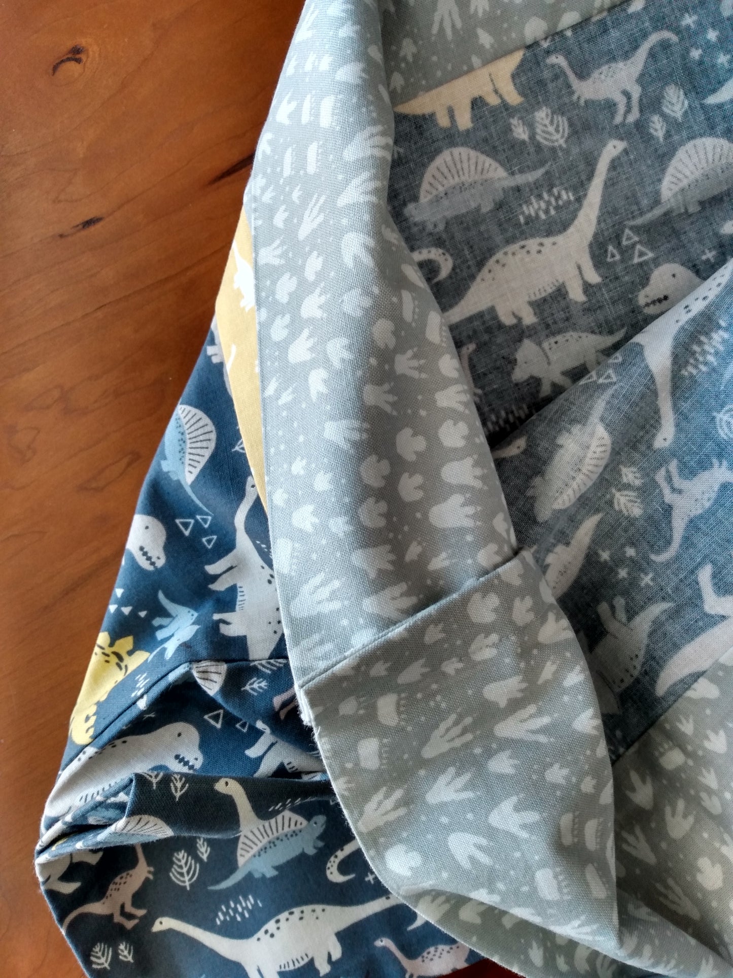 100% Cotton Pillowcase Dinosaur Grey Blue