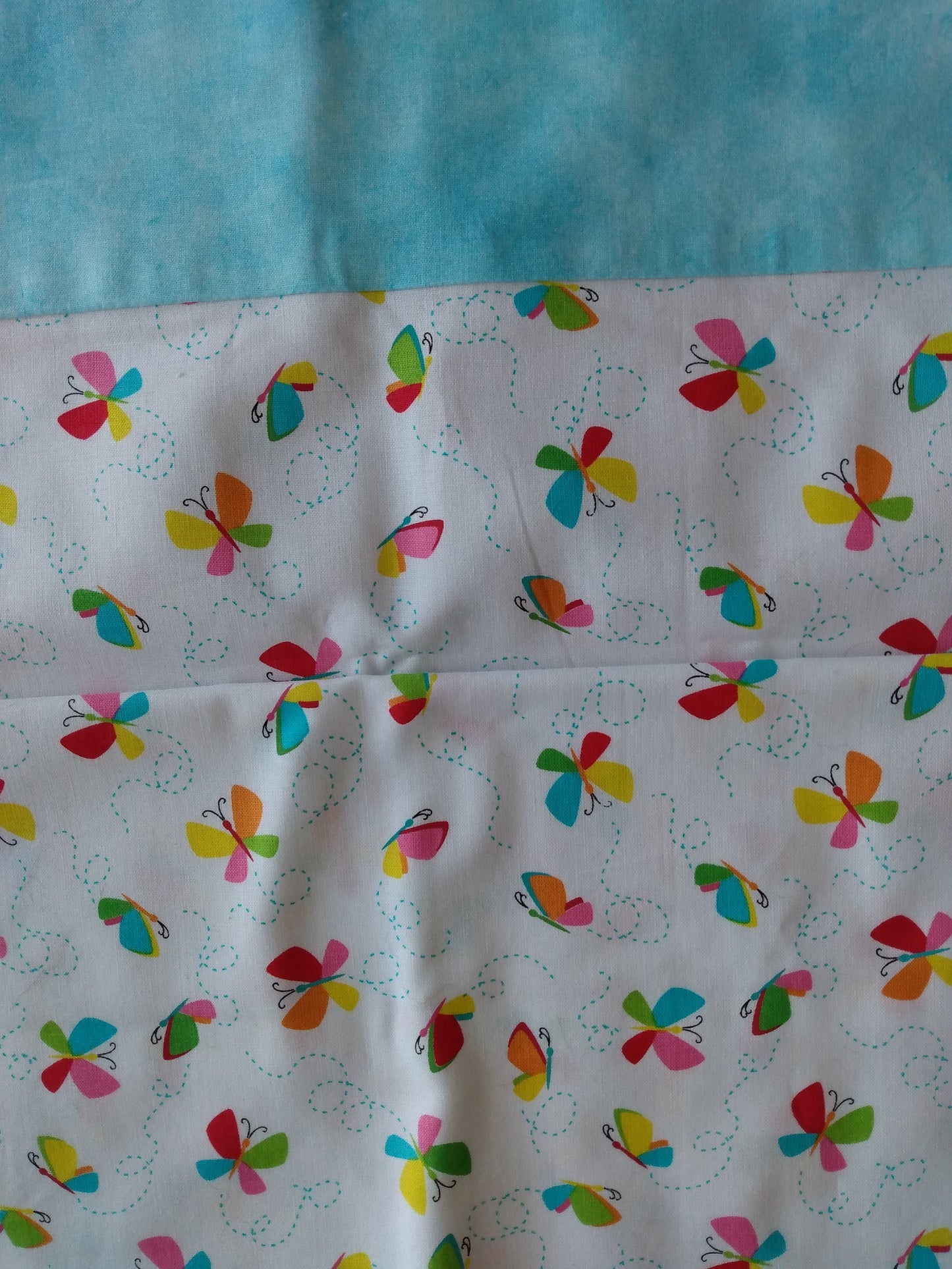 100% Cotton Pillowcase Butterflies Blue