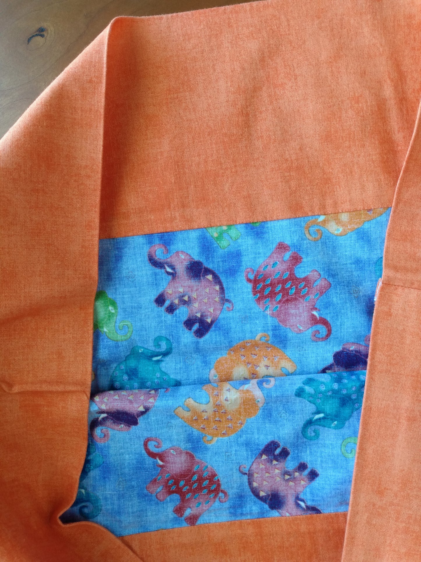 100% Cotton Pillowcase Elephants Purple Orange