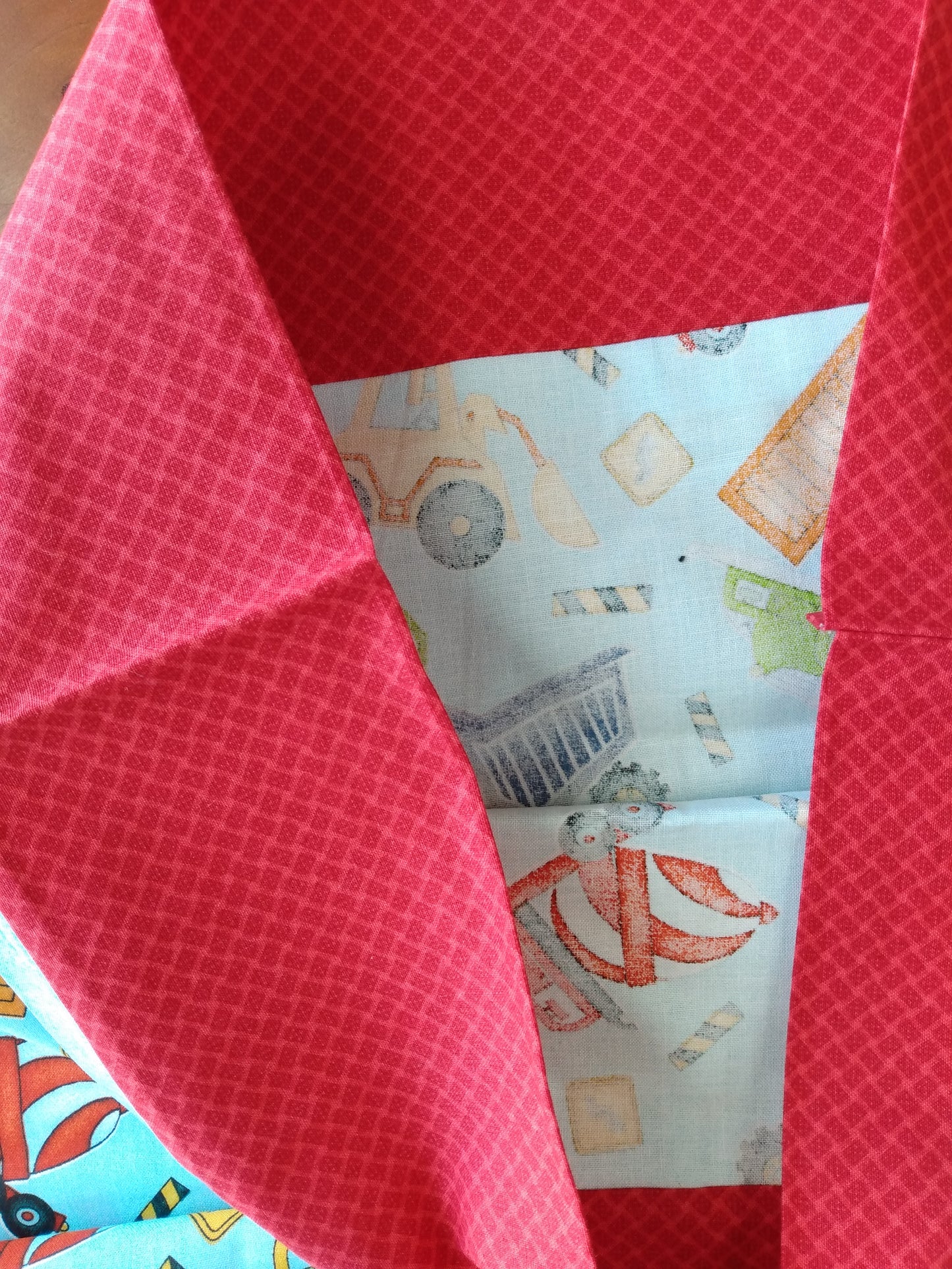 100% Cotton Pillowcase Red Construction