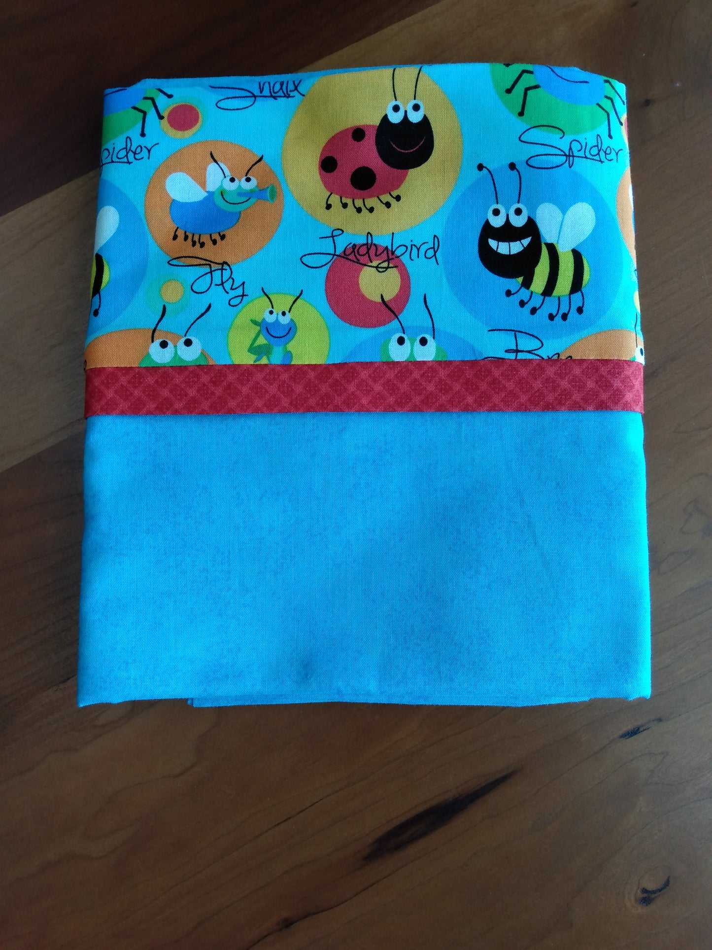100% Cotton Pillowcase Bugs Blue
