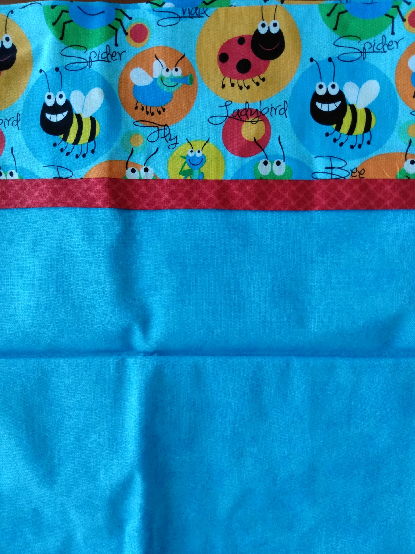 100% Cotton Pillowcase Bugs Blue