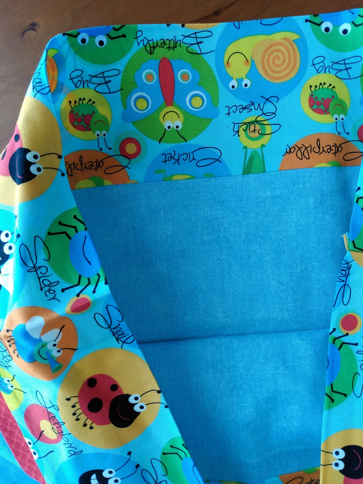100% Cotton Pillowcase Bugs Blue