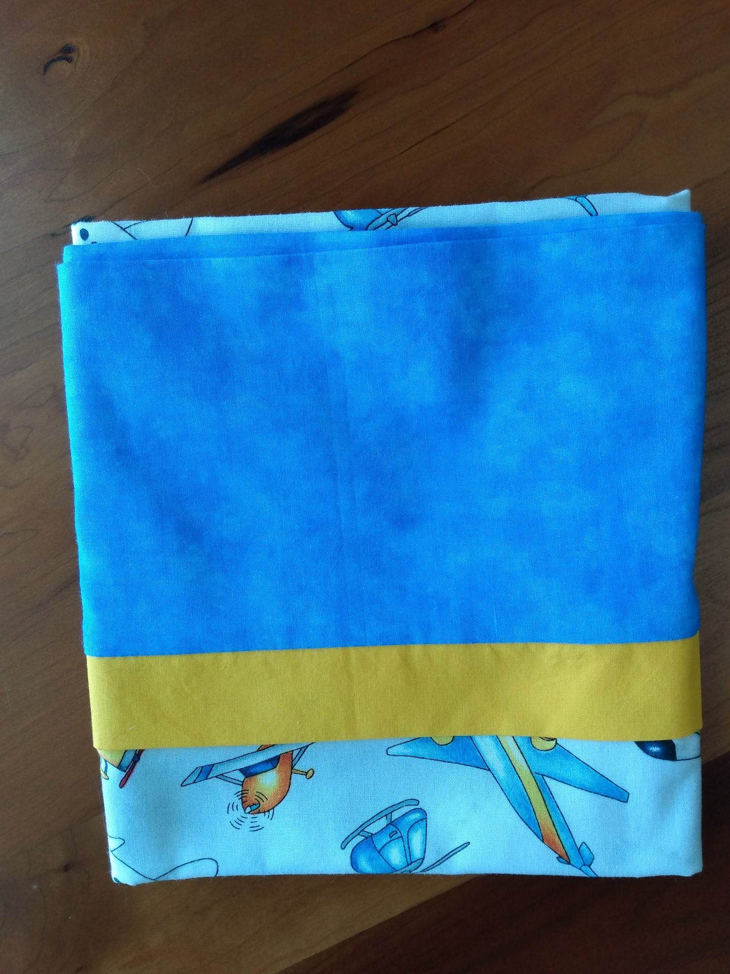 100% Cotton Pillowcase Blue Planes Helicopters