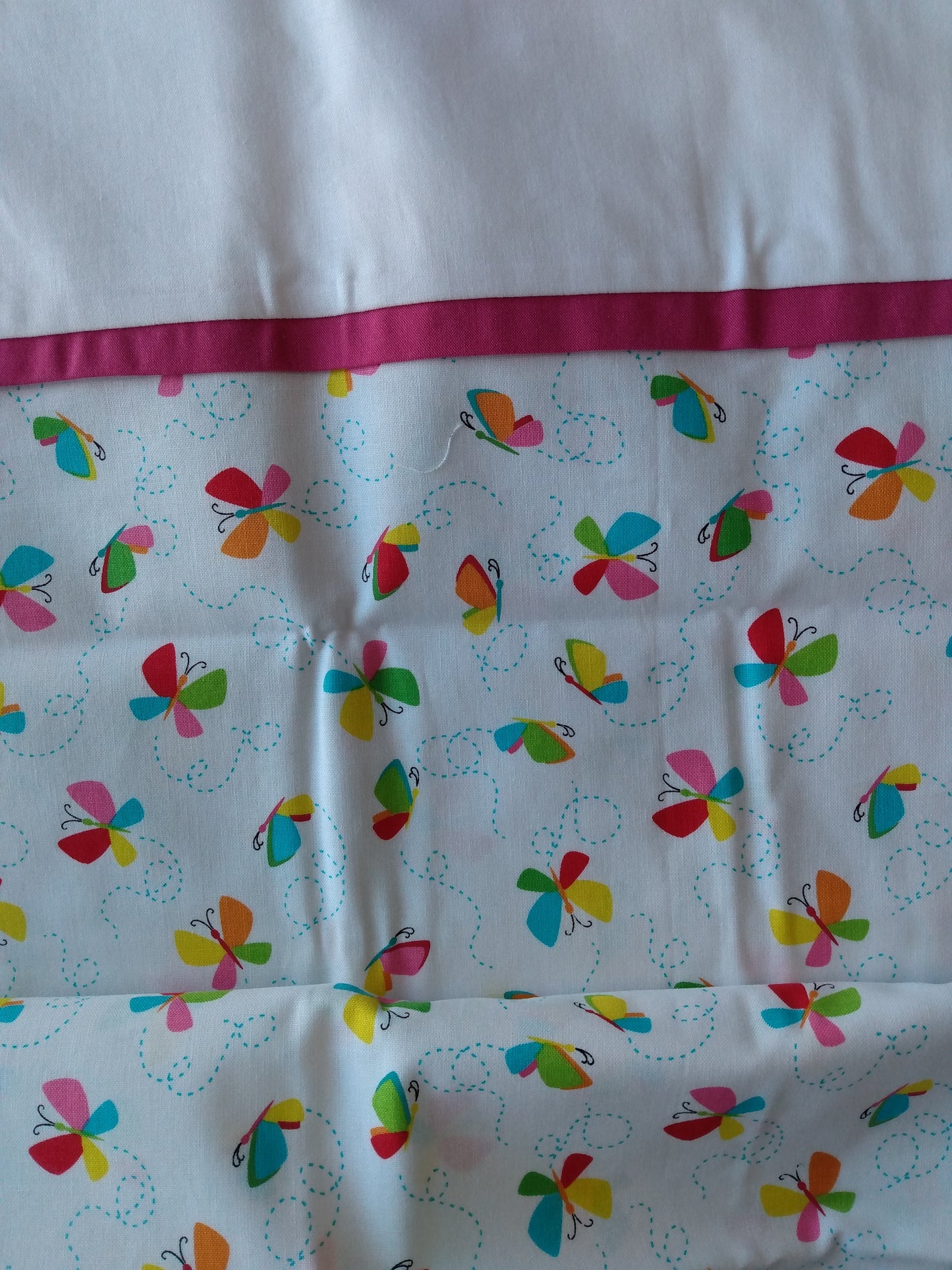 100% Cotton Pillowcase Butterflies White