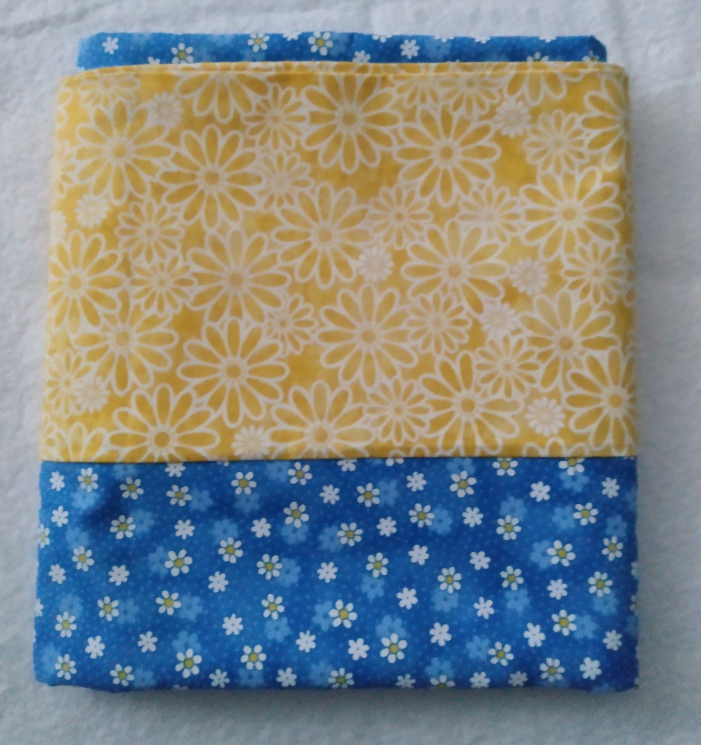 100% Cotton Pillowcase Blue Yellow Flowers