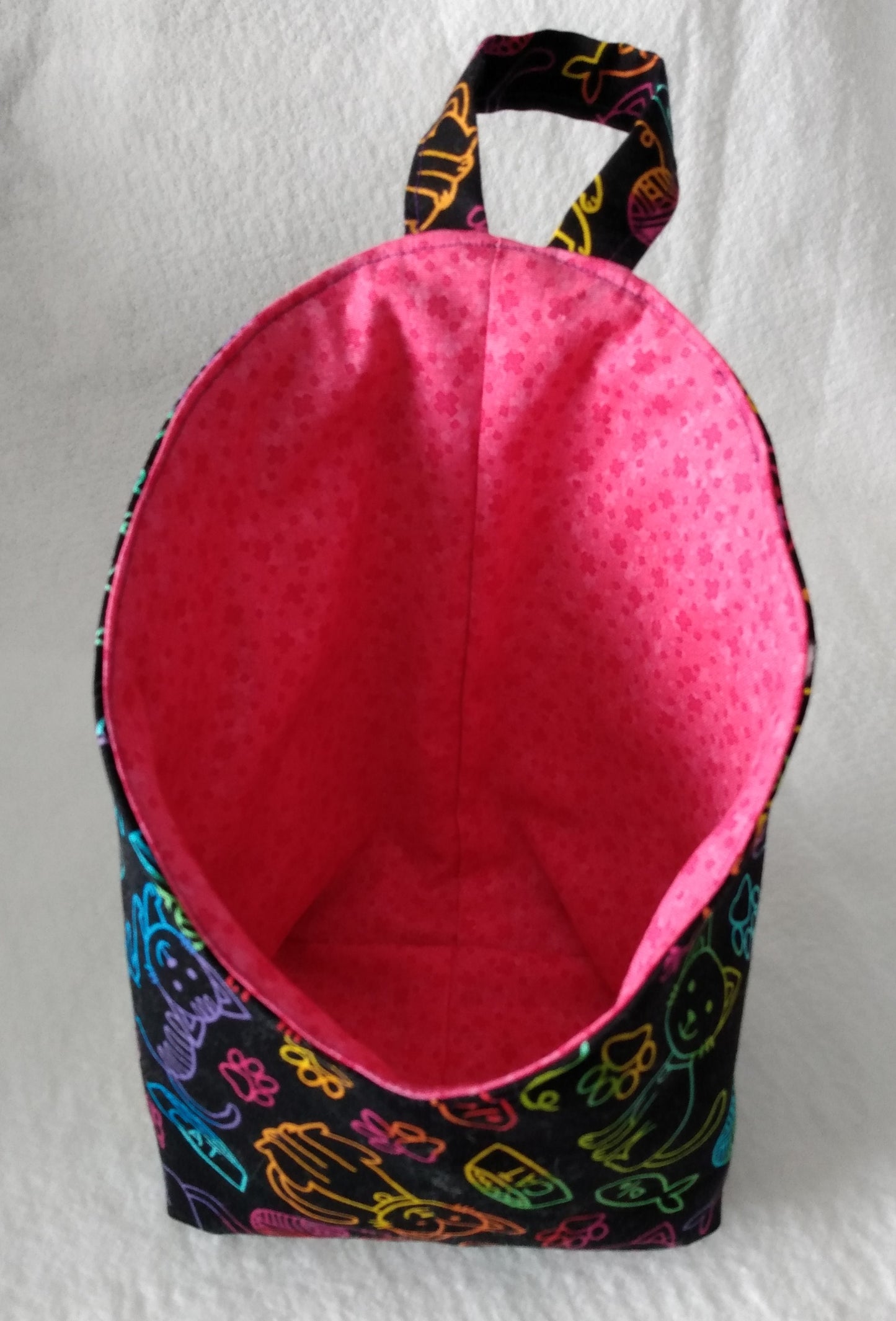 Hanging Basket Cotton Storage Pod Basket Cat Multicolor Medium