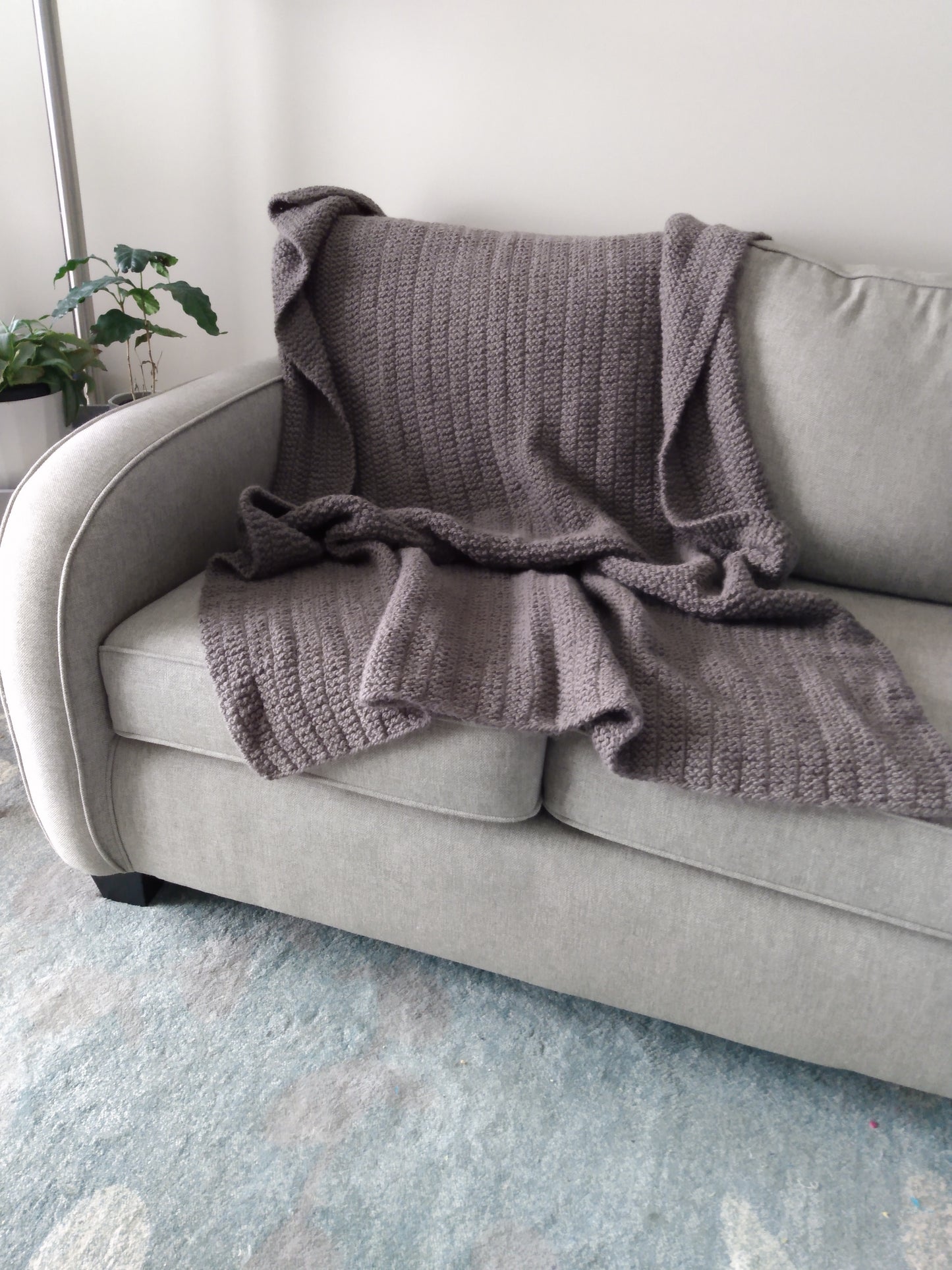 Blanket Hand Knit Alpaca Wool Throw