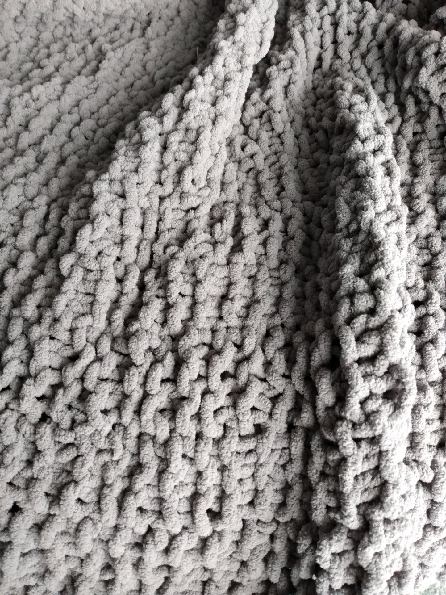 Blanket Grey Hand Knit Throw