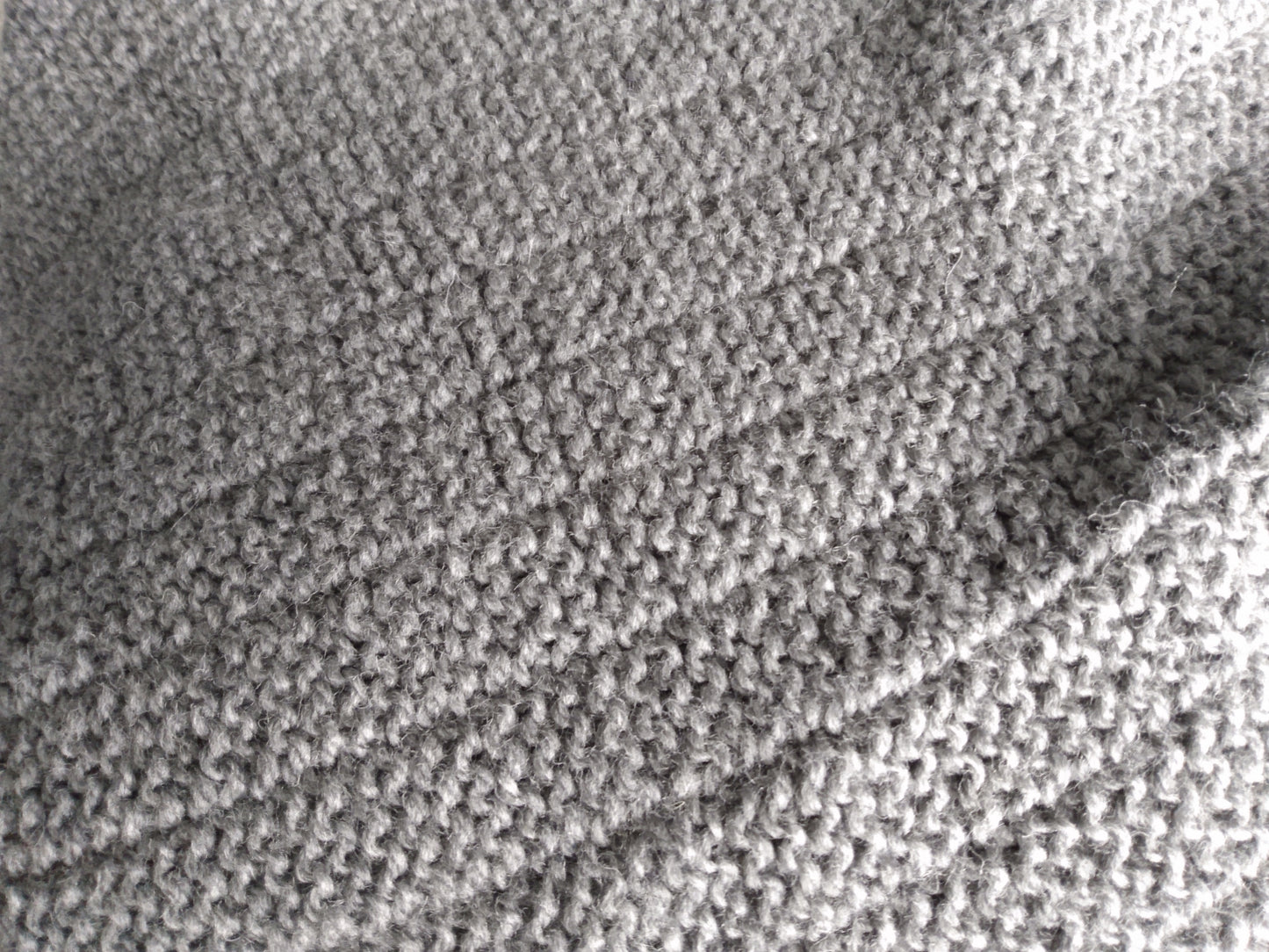 Blanket 100% Highland Grey Wool Hand Knit Throw