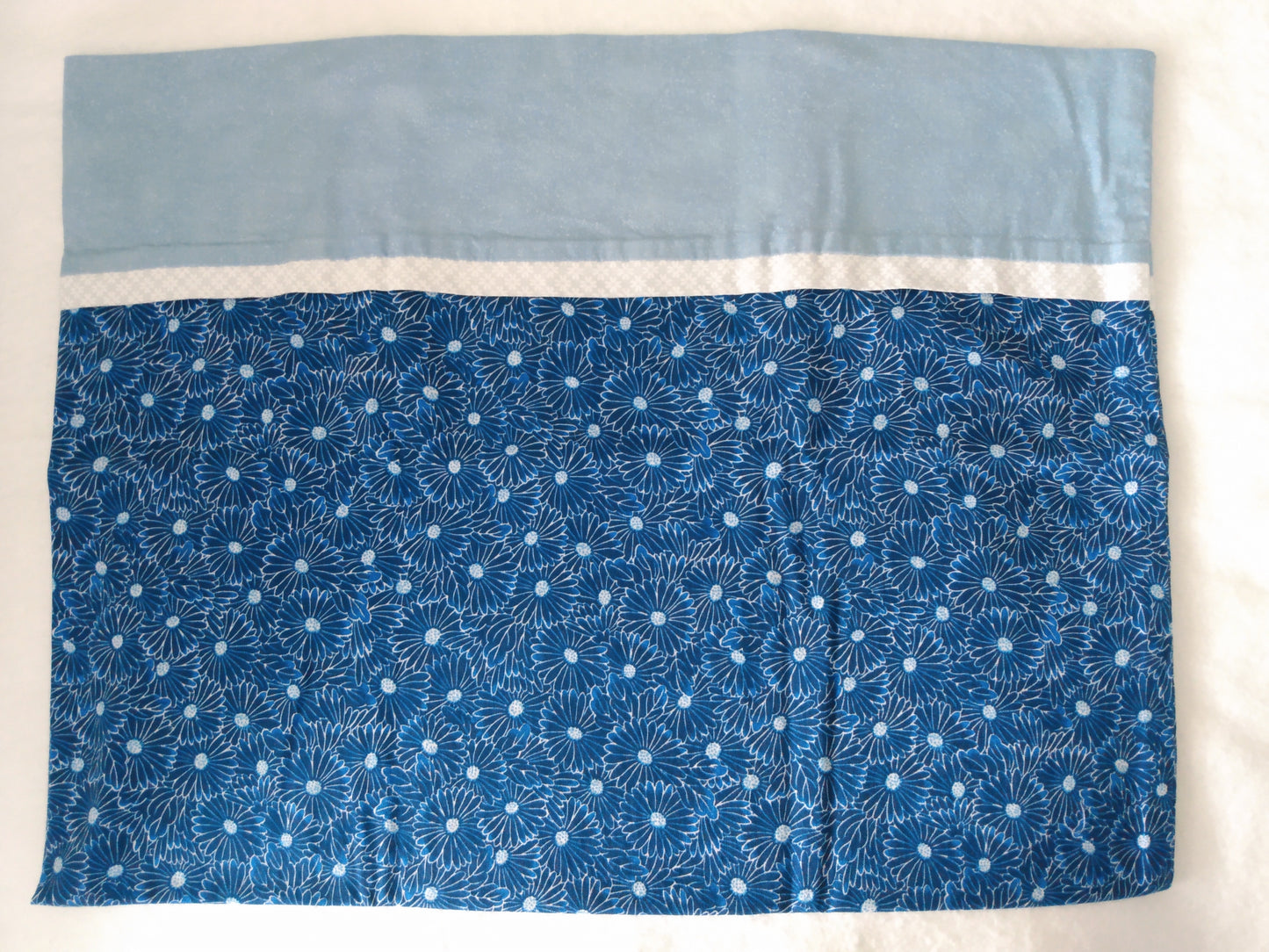 100% Cotton Pillowcase Navy Blue Daisies