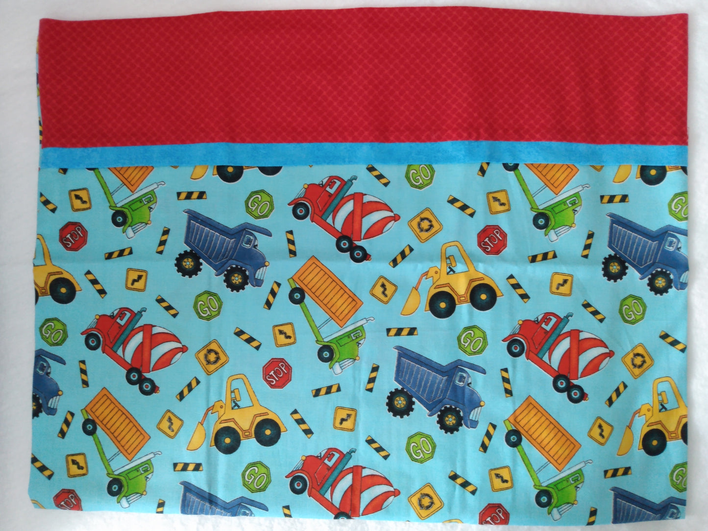 100% Cotton Pillowcase Red Construction